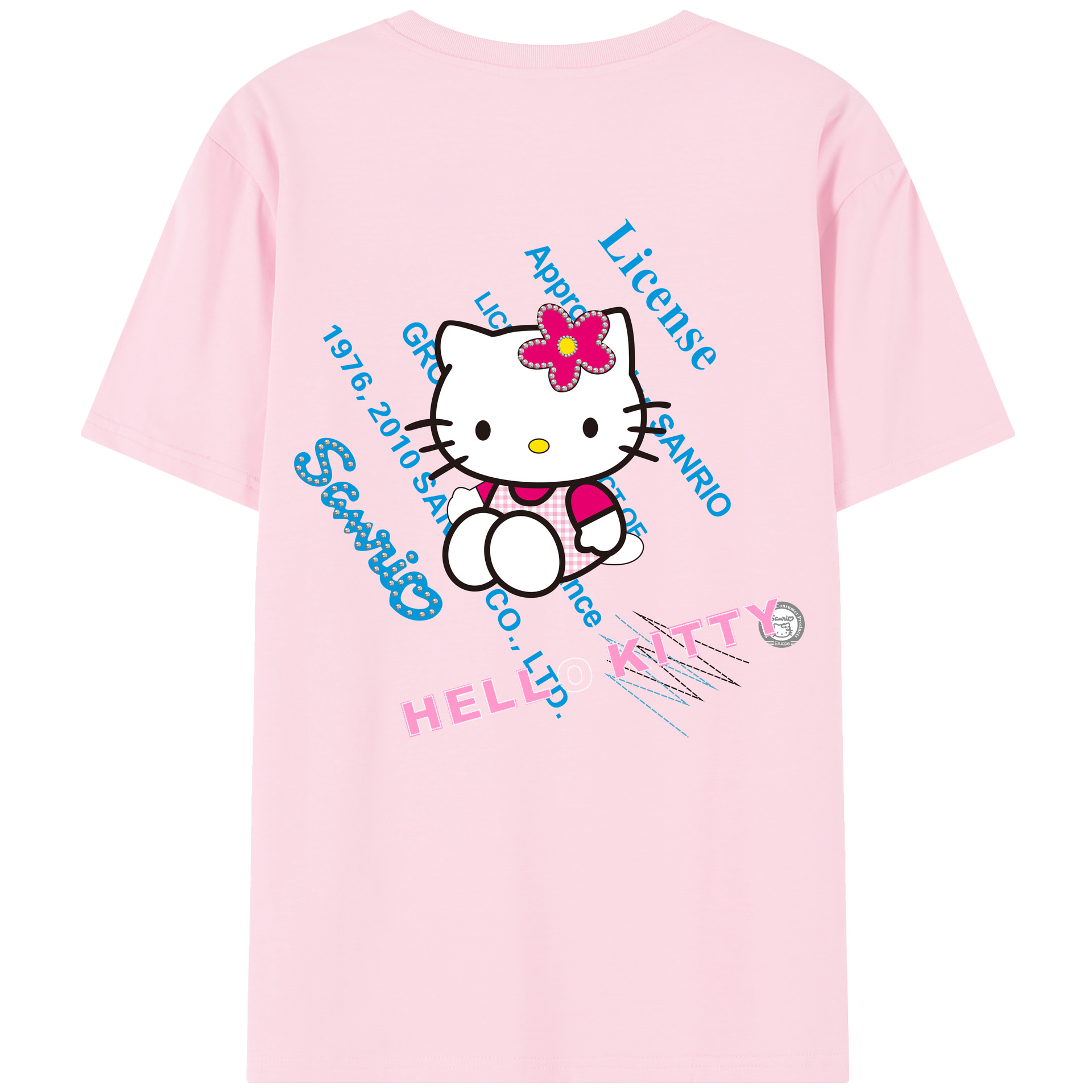 （画像用） Hello Kitty ハローキティ 綿100％半袖Tシャツ（背面プリント）