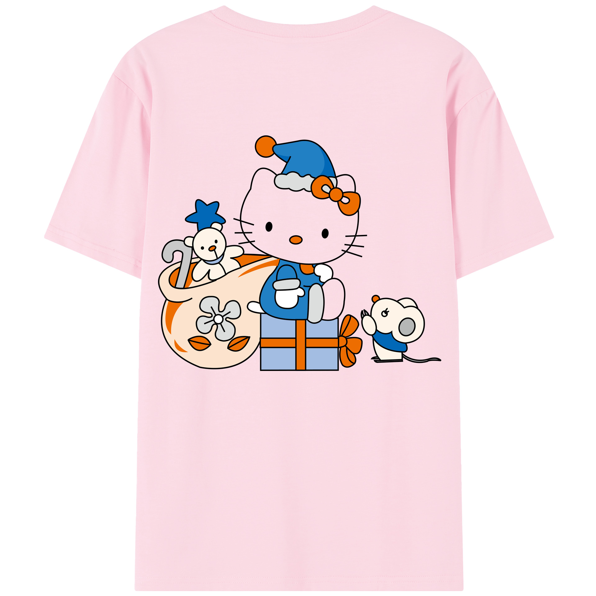 （画像用） Hello Kitty ハローキティ 綿100％半袖Tシャツ（背面プリント）