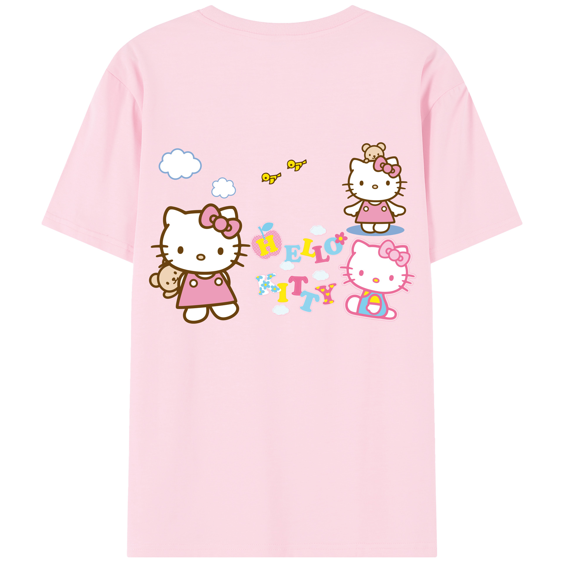 （画像用） Hello Kitty ハローキティ 綿100％半袖Tシャツ（背面プリント）
