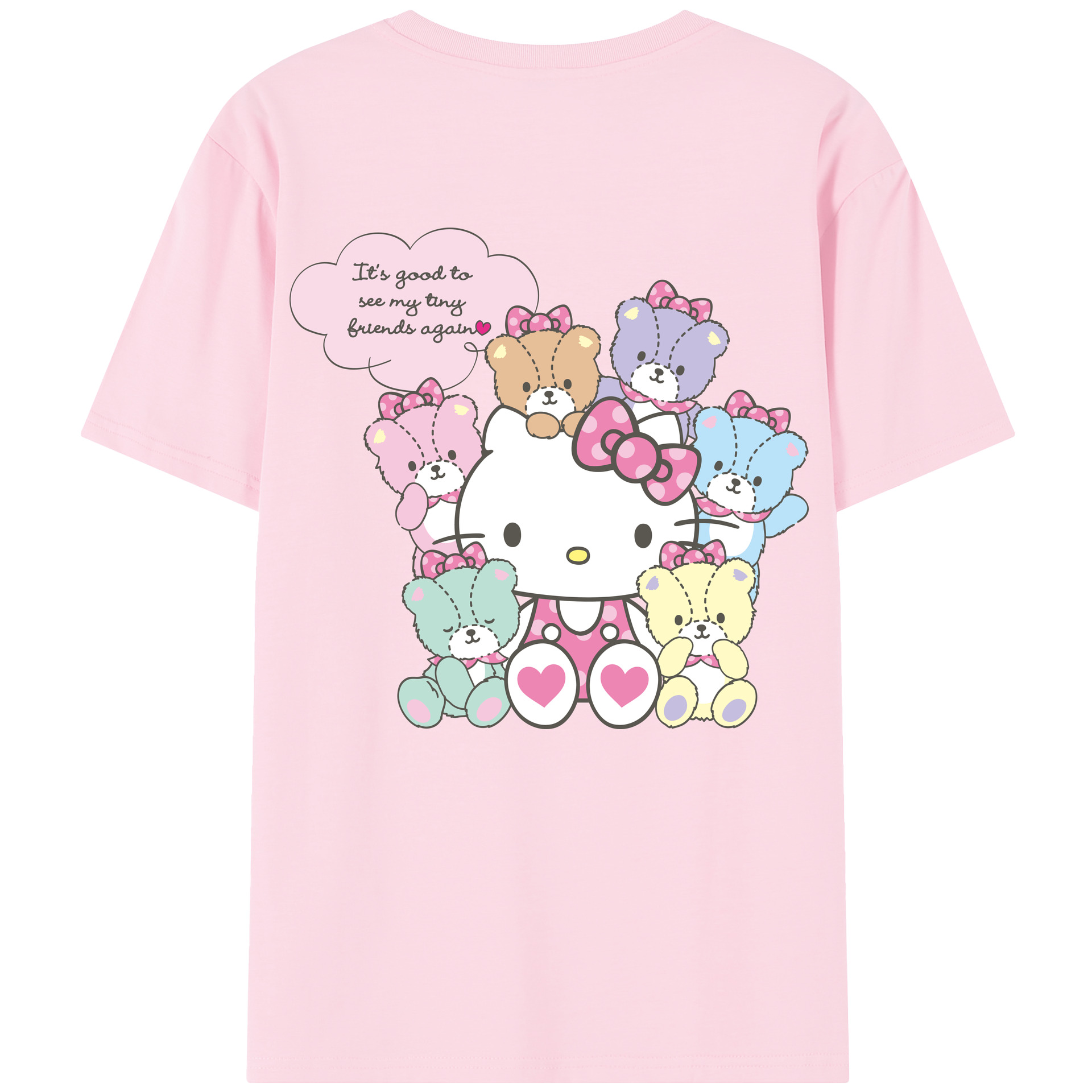 （画像用） Hello Kitty ハローキティ 綿100％半袖Tシャツ（背面プリント）
