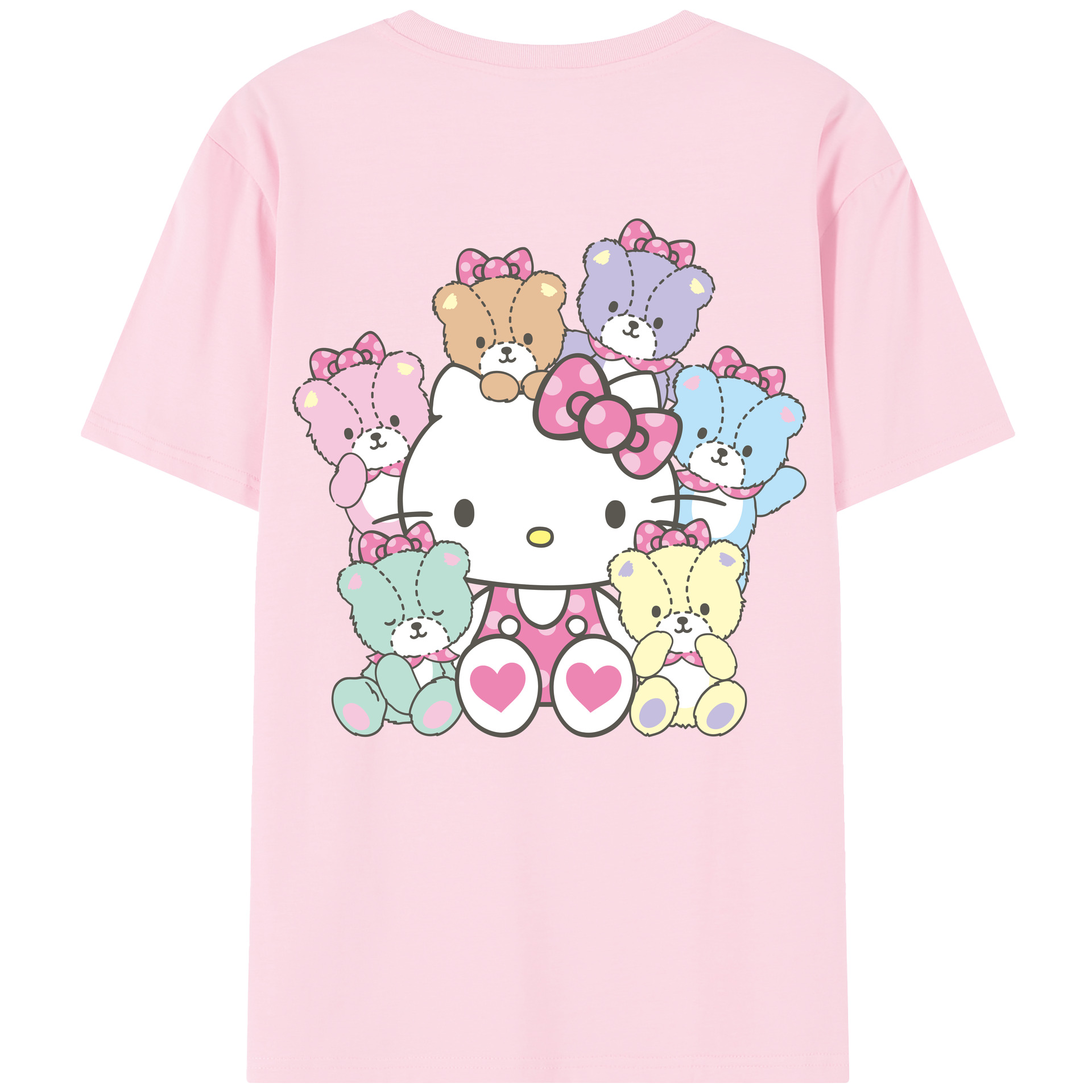 （画像用） Hello Kitty ハローキティ 綿100％半袖Tシャツ（背面プリント）