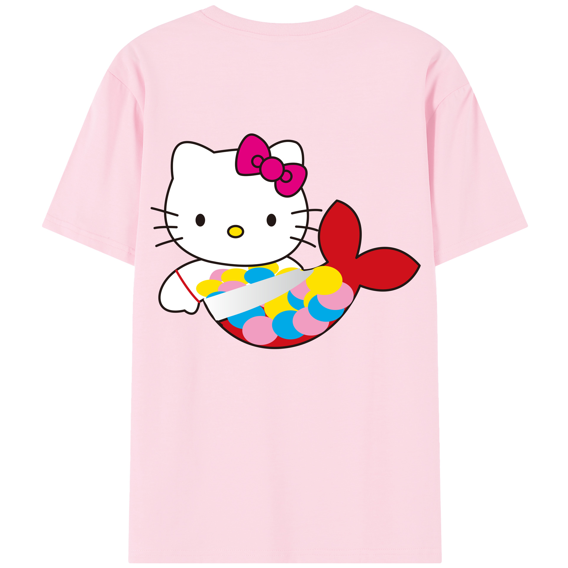 （画像用） Hello Kitty ハローキティ 綿100％半袖Tシャツ（背面プリント）