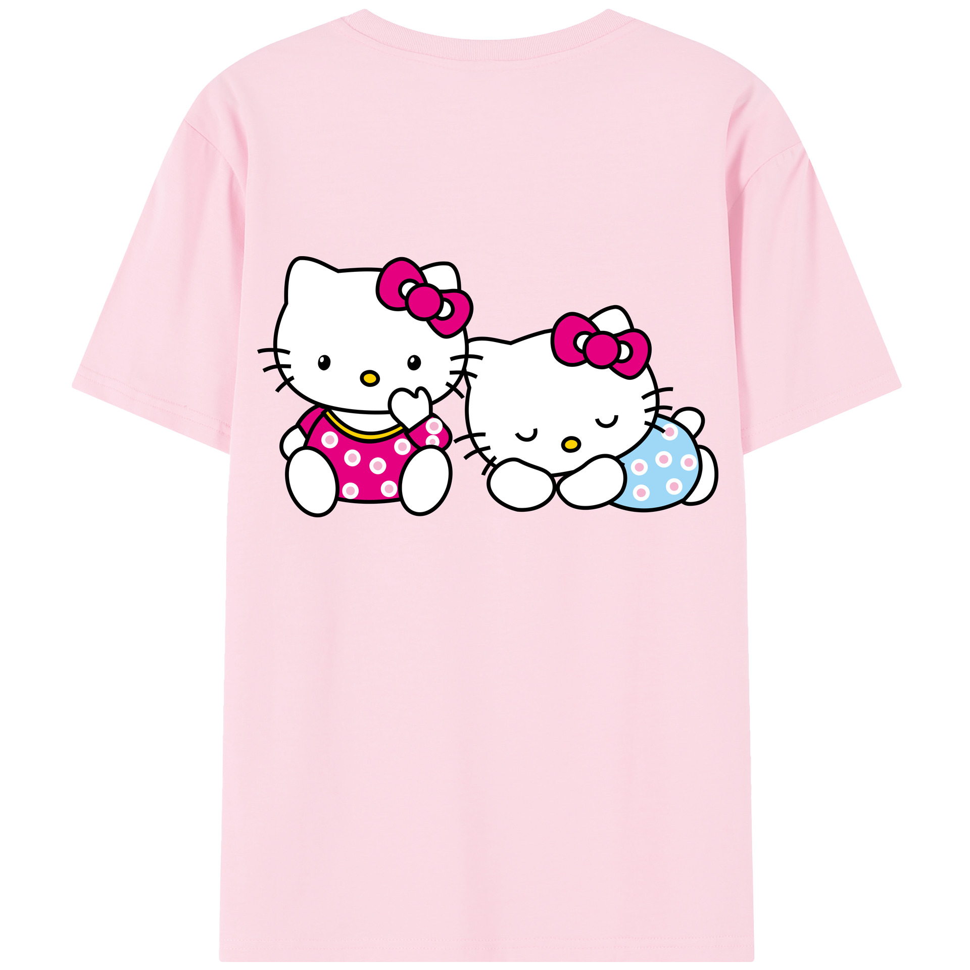 （画像用） Hello Kitty ハローキティ 綿100％半袖Tシャツ（背面プリント）