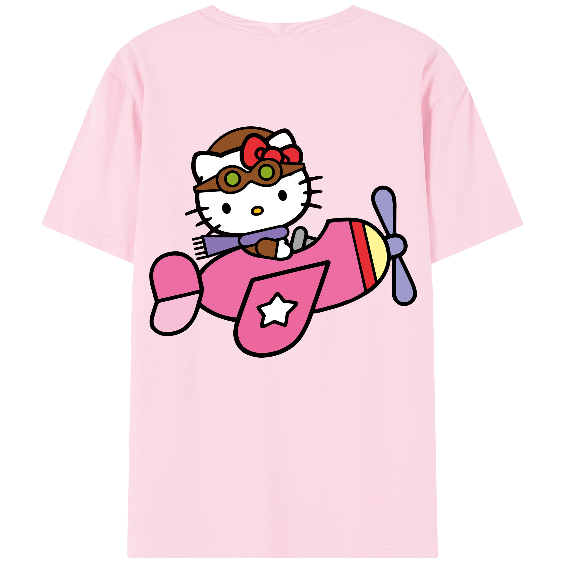 （画像用） Hello Kitty ハローキティ 綿100％半袖Tシャツ（背面プリント）