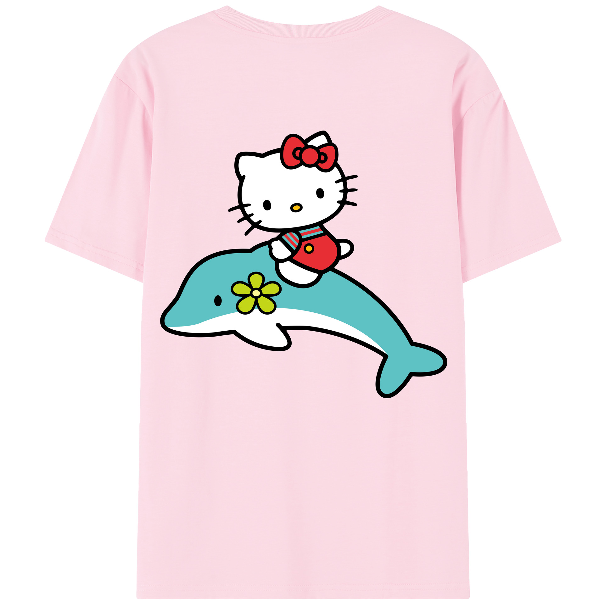 （画像用） Hello Kitty ハローキティ 綿100％半袖Tシャツ（背面プリント）