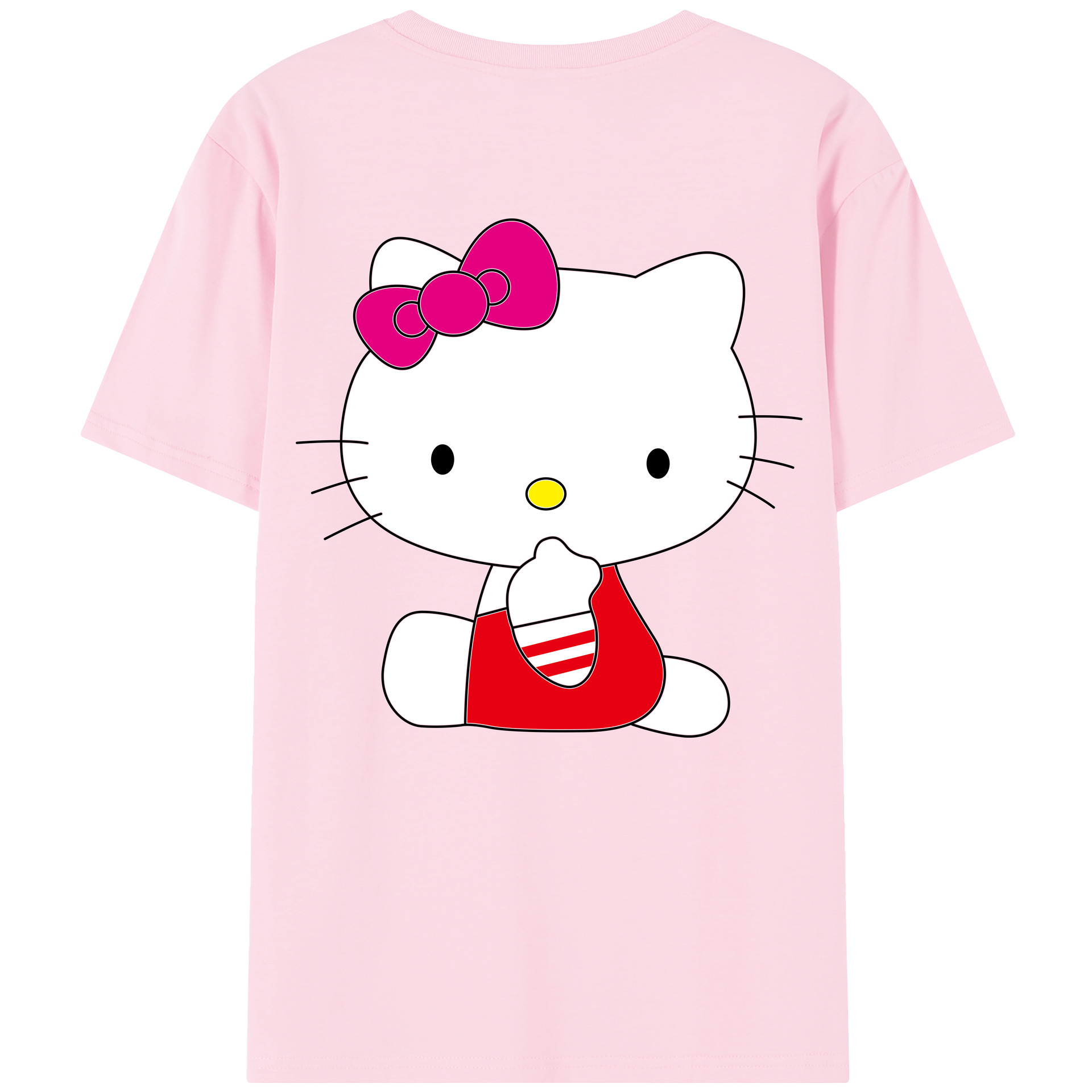 （画像用） Hello Kitty ハローキティ 綿100％半袖Tシャツ（背面プリント）