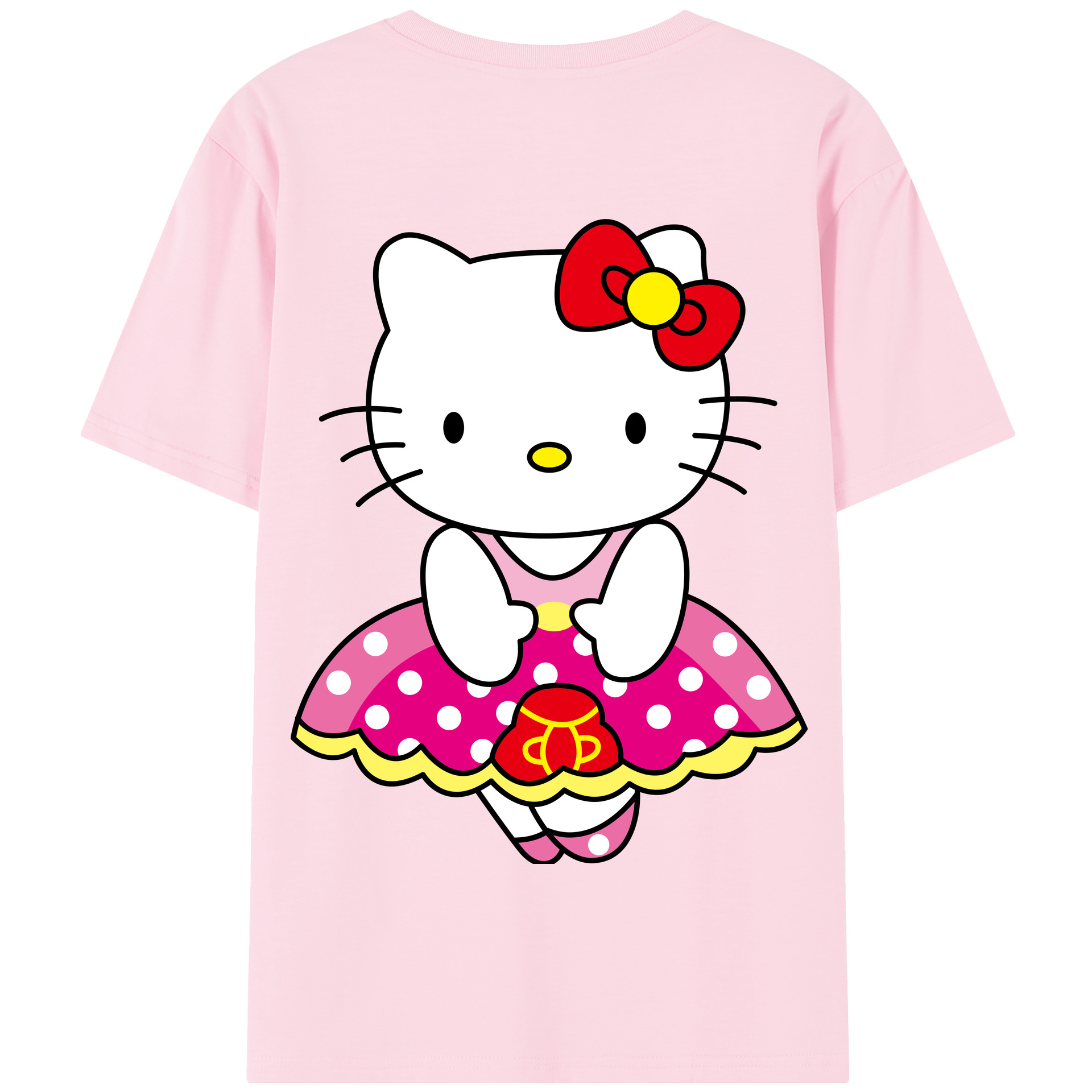 （画像用） Hello Kitty ハローキティ 綿100％半袖Tシャツ（背面プリント）