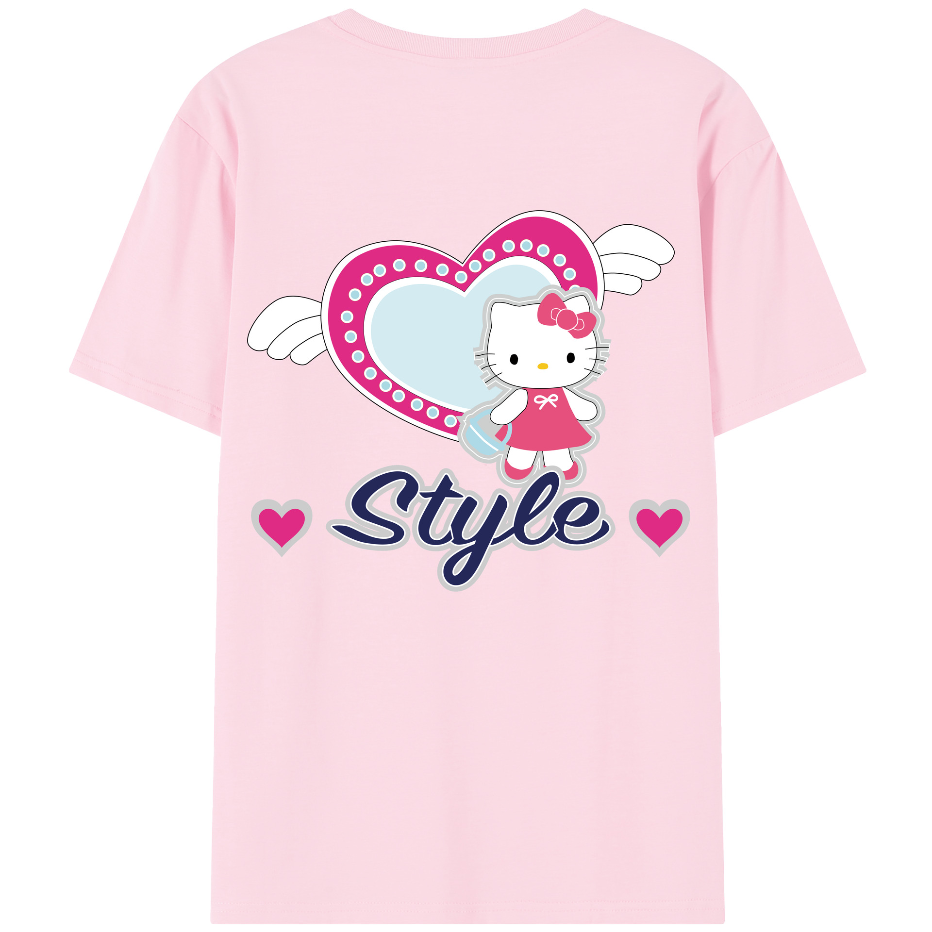 （画像用） Hello Kitty ハローキティ 綿100％半袖Tシャツ（背面プリント）