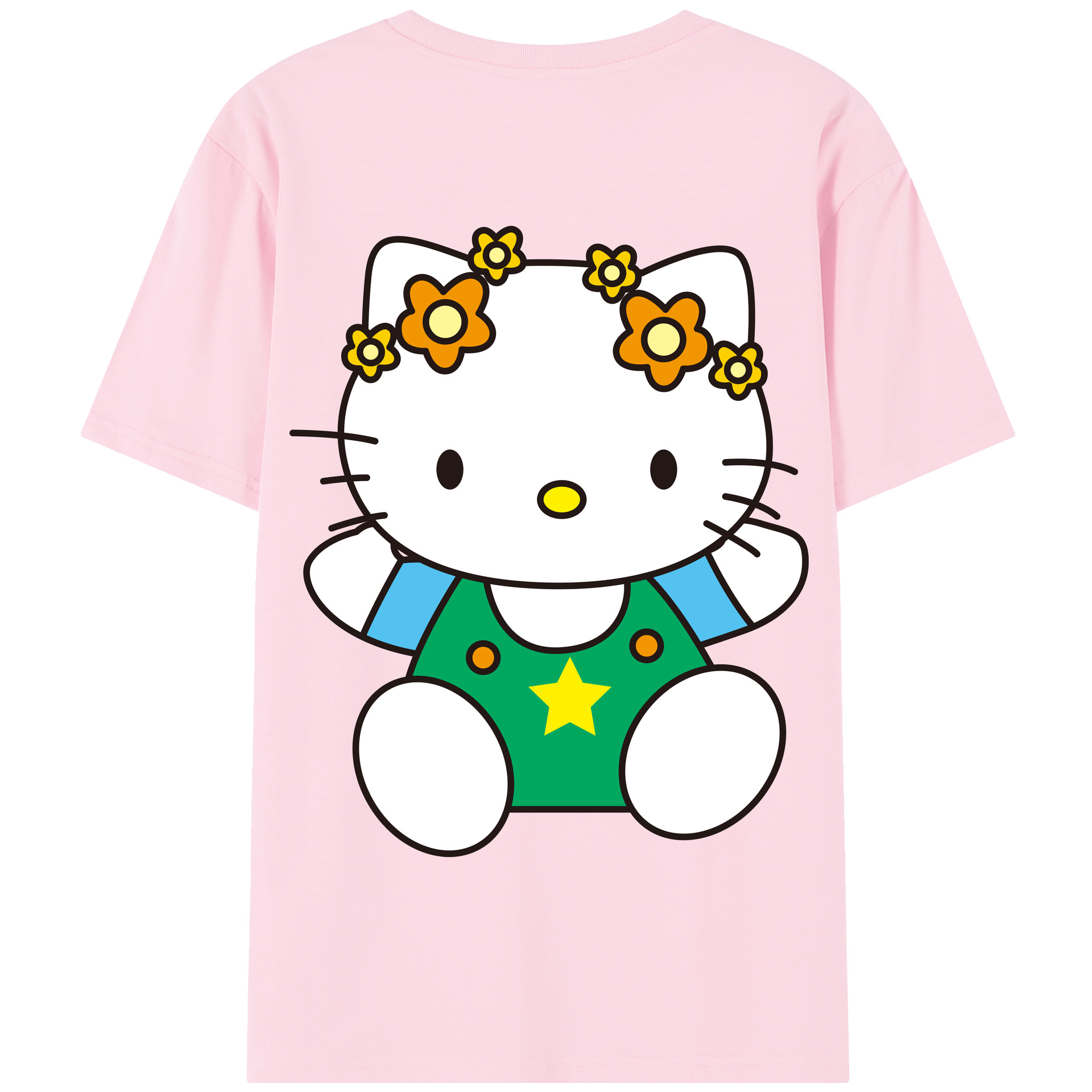 （画像用） Hello Kitty ハローキティ 綿100％半袖Tシャツ（背面プリント）