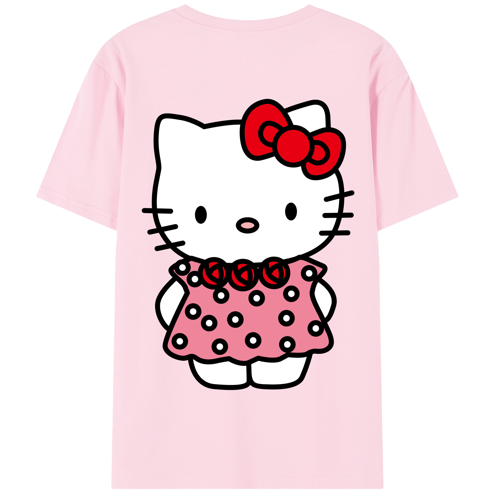 （画像用） Hello Kitty ハローキティ 綿100％半袖Tシャツ（背面プリント）