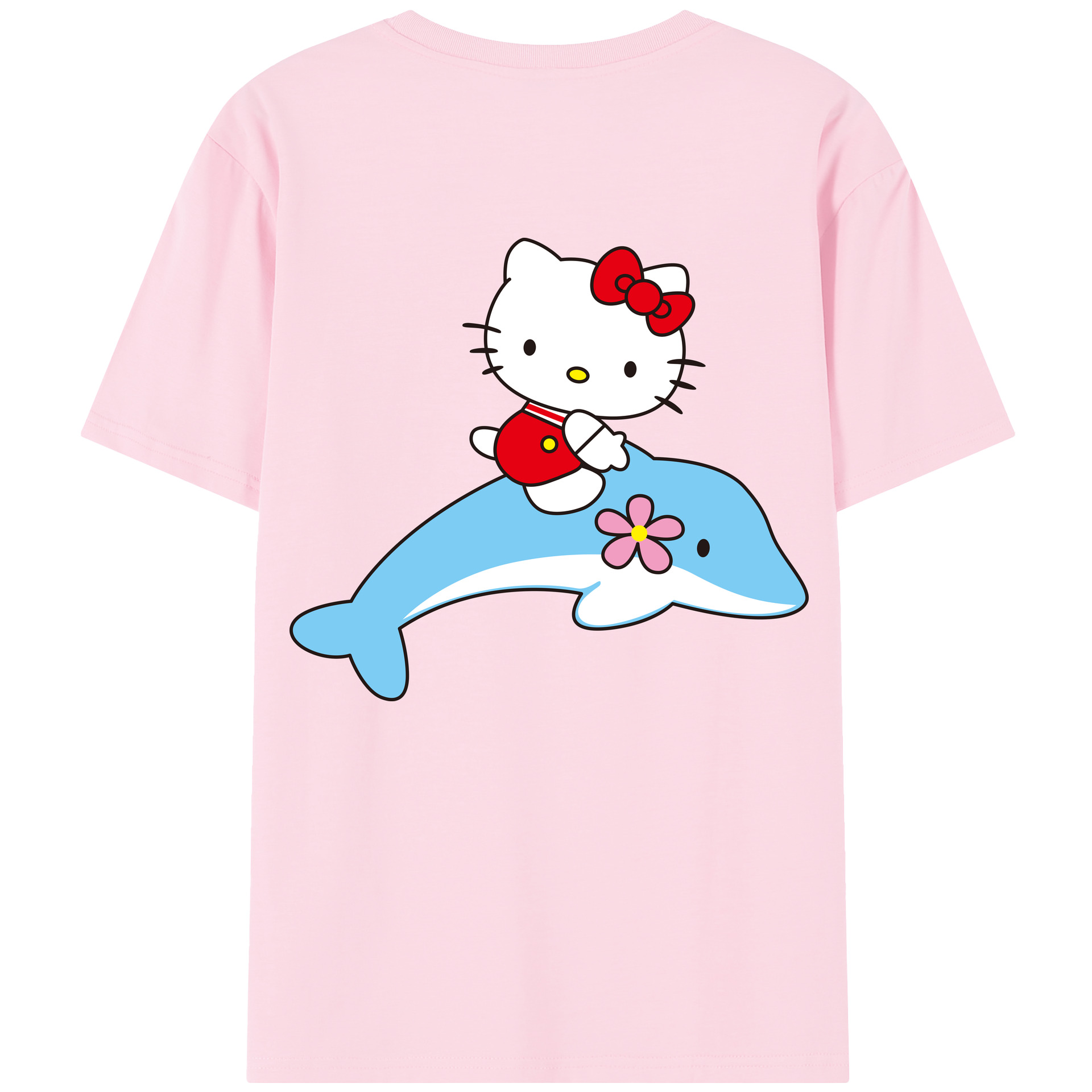 （画像用） Hello Kitty ハローキティ 綿100％半袖Tシャツ（背面プリント）