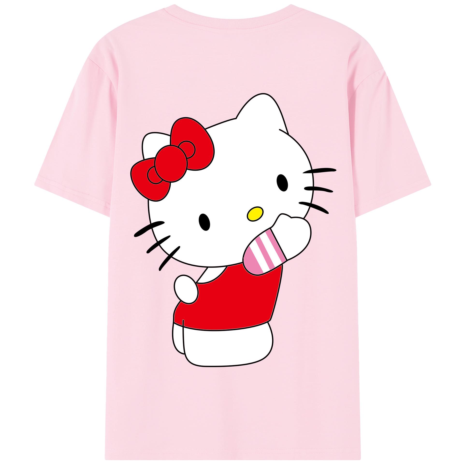 （画像用） Hello Kitty ハローキティ 綿100％半袖Tシャツ（背面プリント）