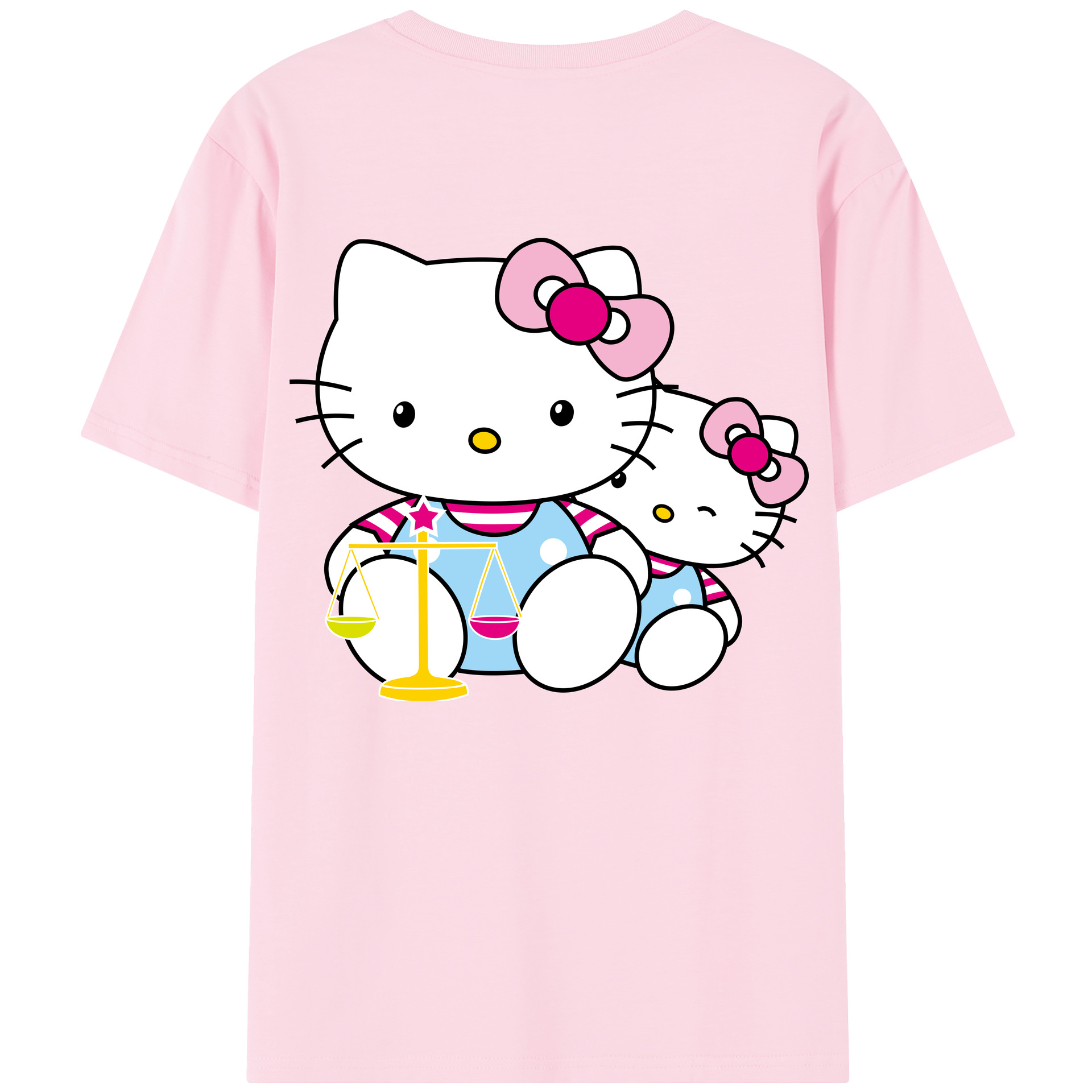 （画像用） Hello Kitty ハローキティ 綿100％半袖Tシャツ（背面プリント）