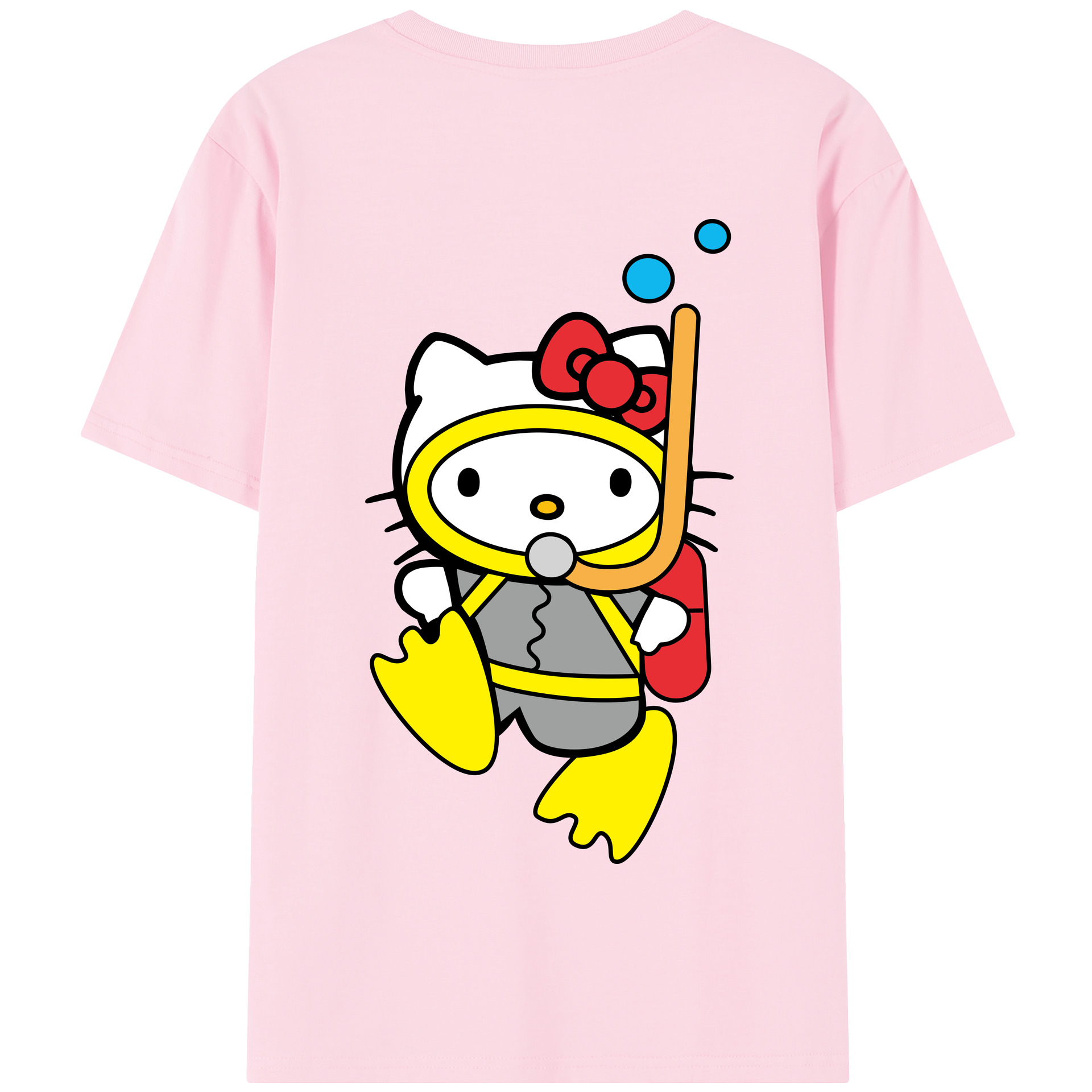 （画像用） Hello Kitty ハローキティ 綿100％半袖Tシャツ（背面プリント）