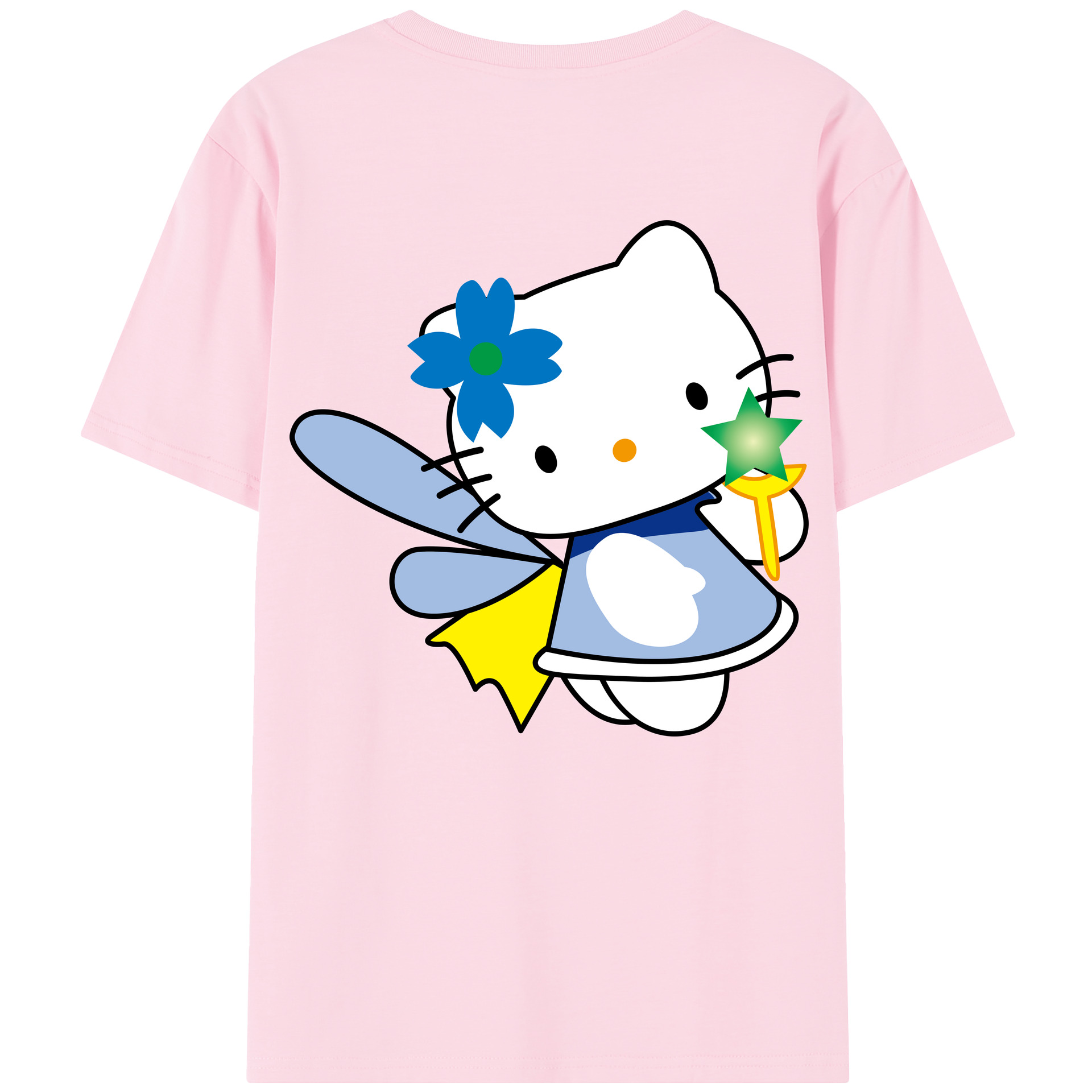 （画像用） Hello Kitty ハローキティ 綿100％半袖Tシャツ（背面プリント）
