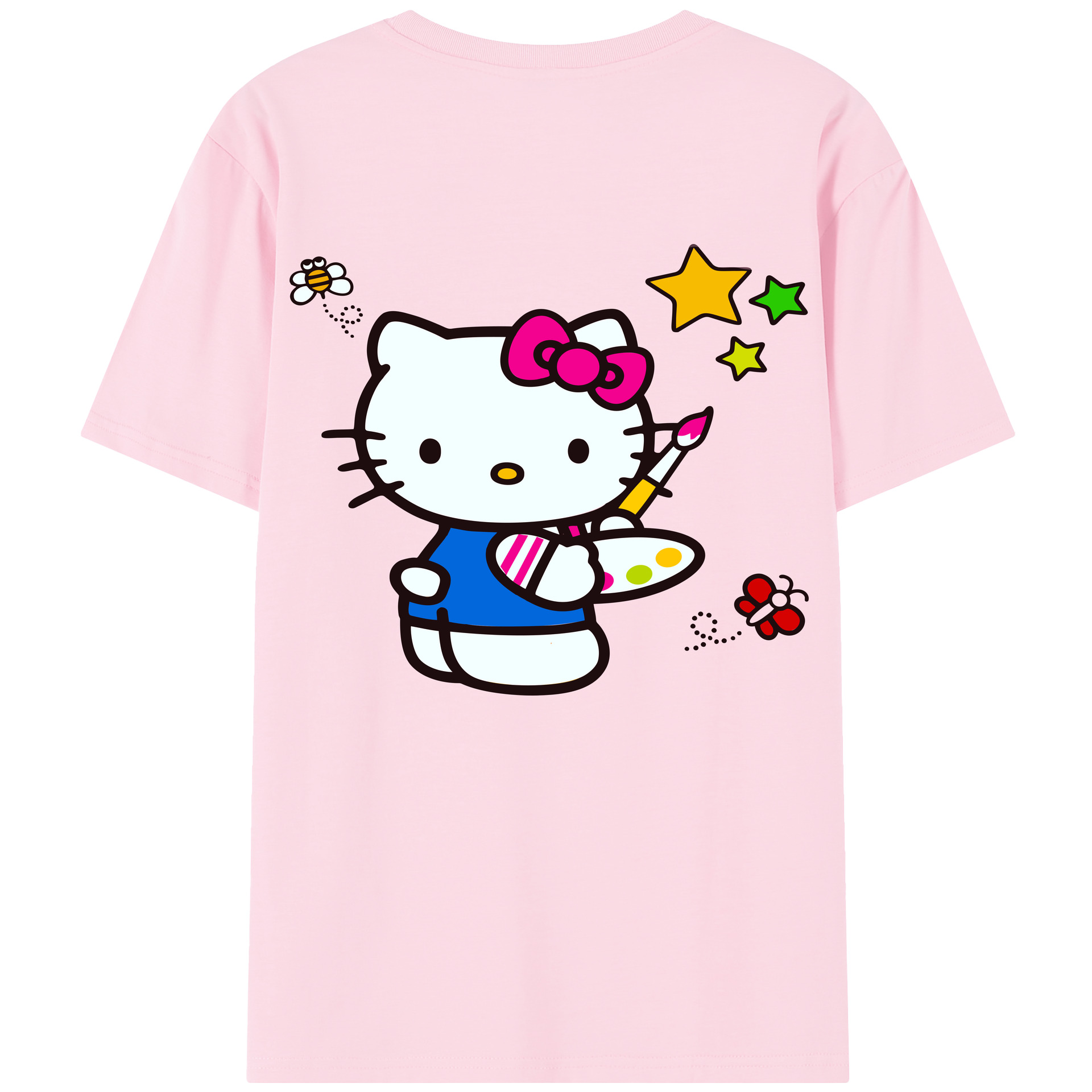 （画像用） Hello Kitty ハローキティ 綿100％半袖Tシャツ（背面プリント）