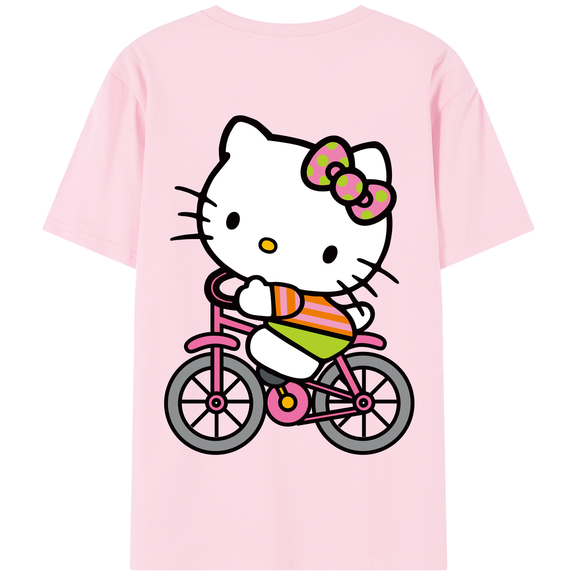 （画像用） Hello Kitty ハローキティ 綿100％半袖Tシャツ（背面プリント）