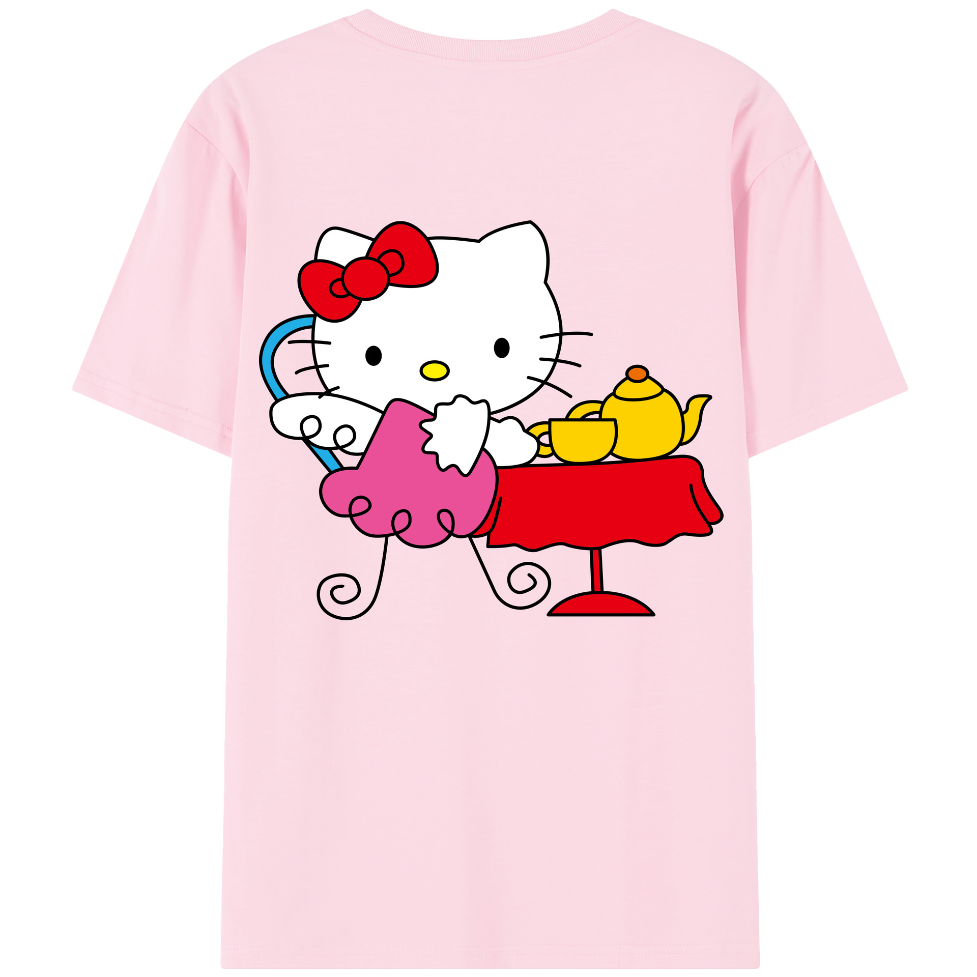 （画像用） Hello Kitty ハローキティ 綿100％半袖Tシャツ（背面プリント）