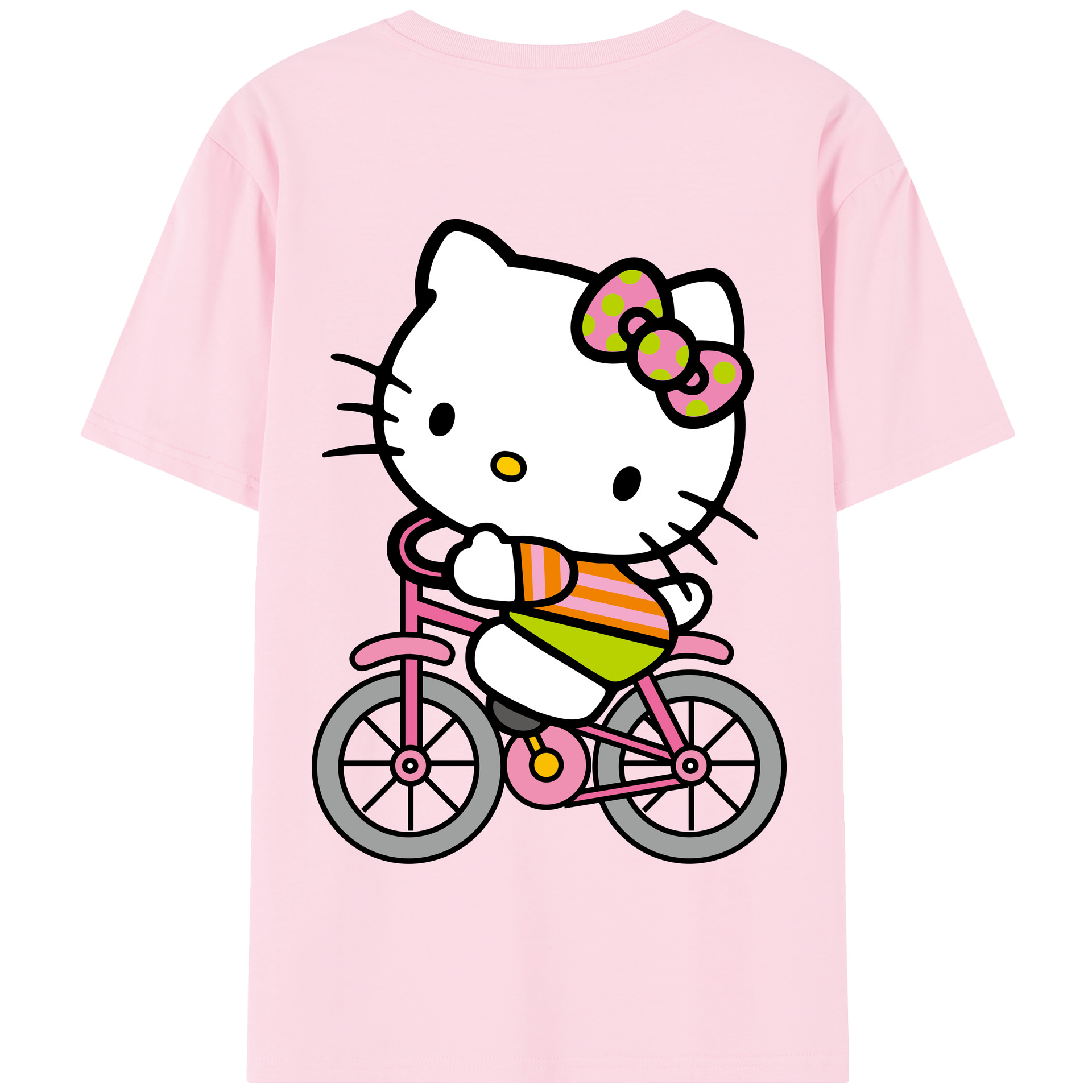 （画像用） Hello Kitty ハローキティ 綿100％半袖Tシャツ（背面プリント）