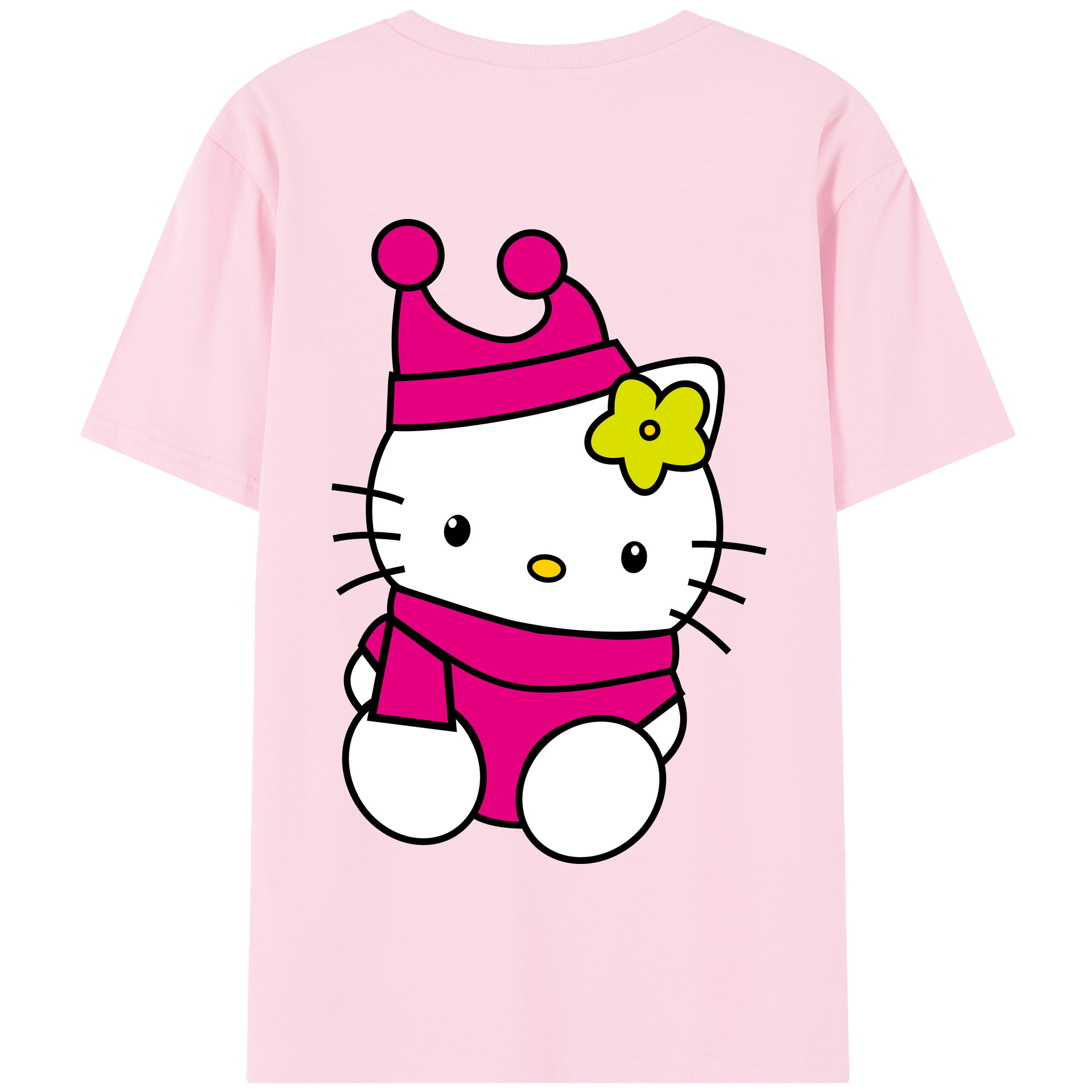 （画像用） Hello Kitty ハローキティ 綿100％半袖Tシャツ（背面プリント）