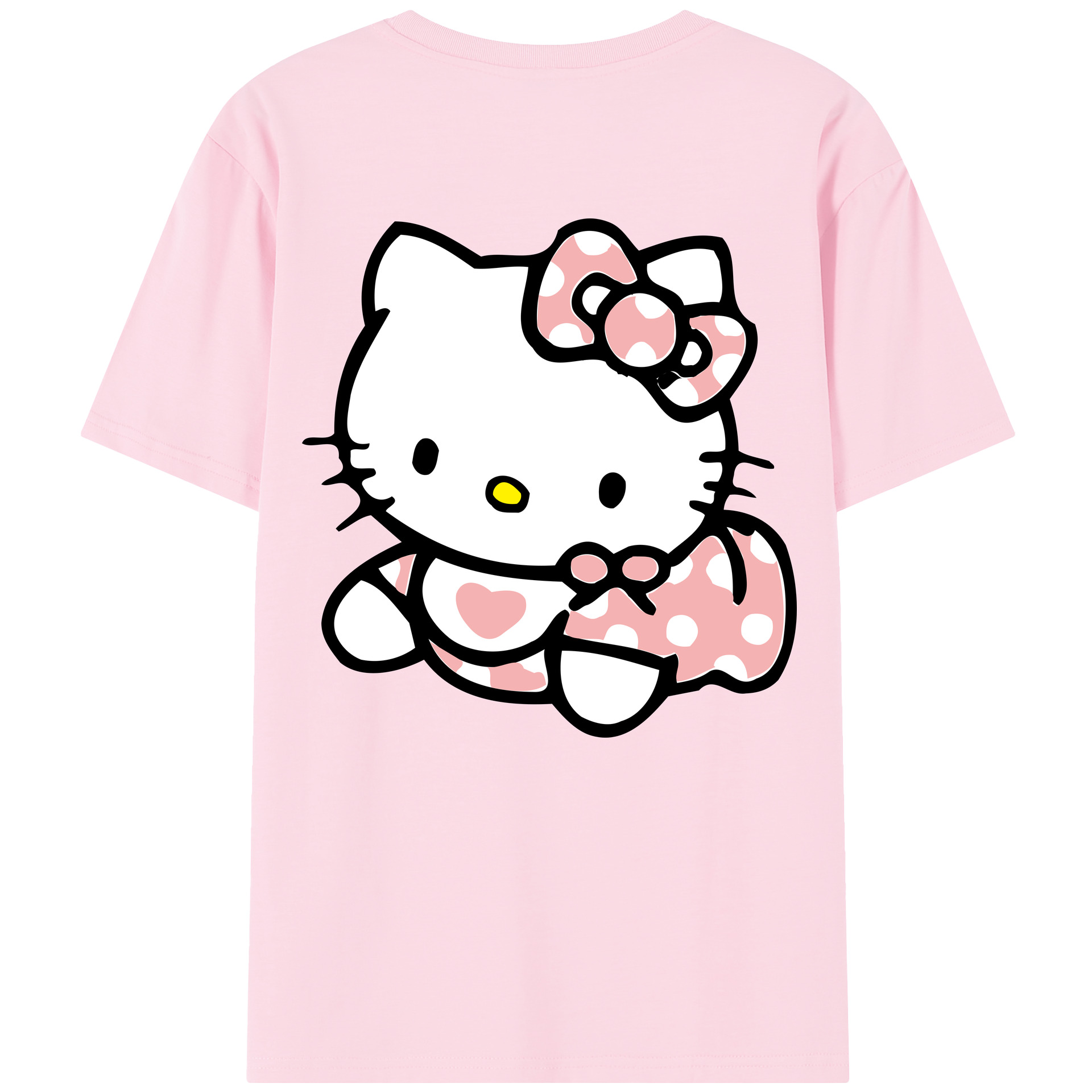 （画像用） Hello Kitty ハローキティ 綿100％半袖Tシャツ（背面プリント）