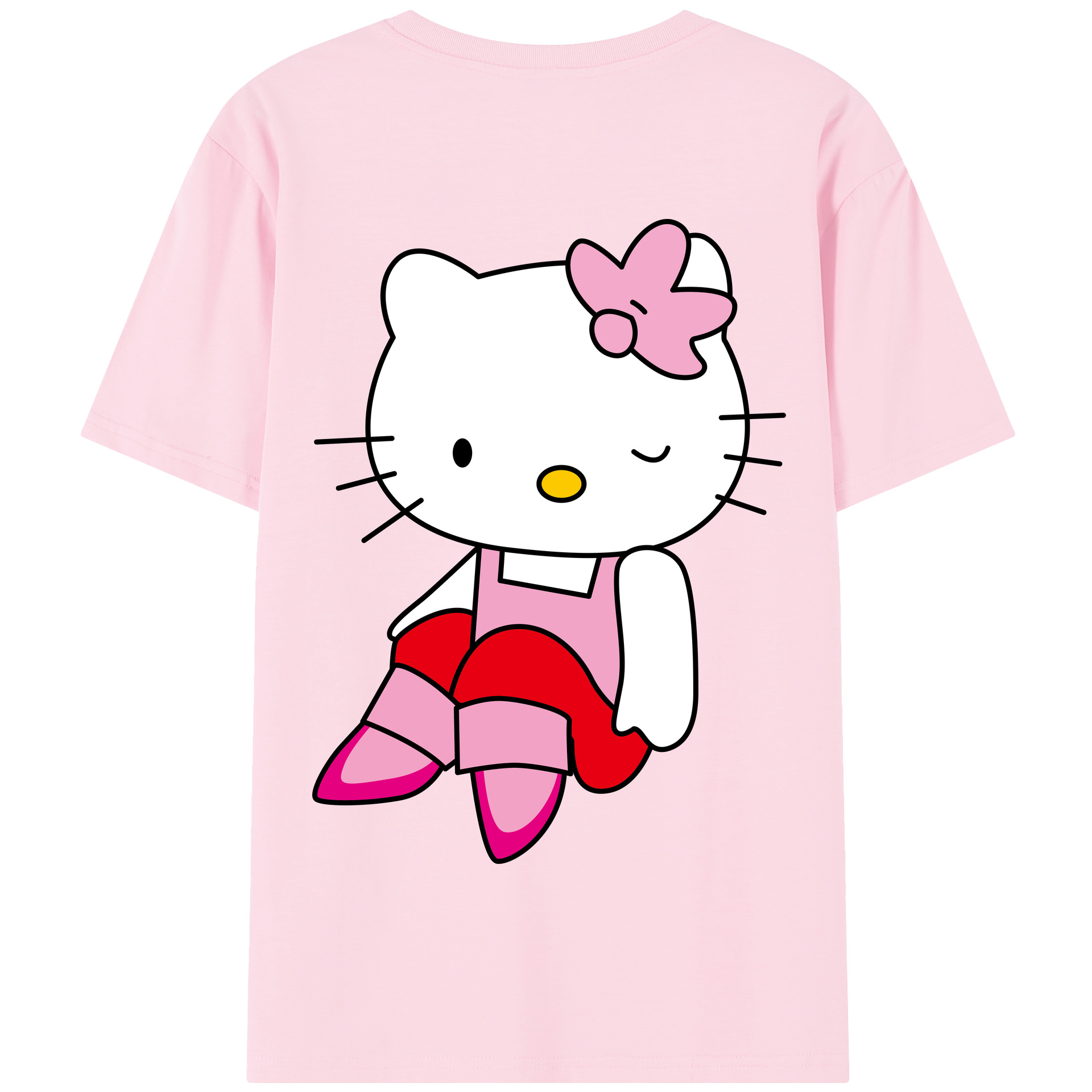（画像用） Hello Kitty ハローキティ 綿100％半袖Tシャツ（背面プリント）