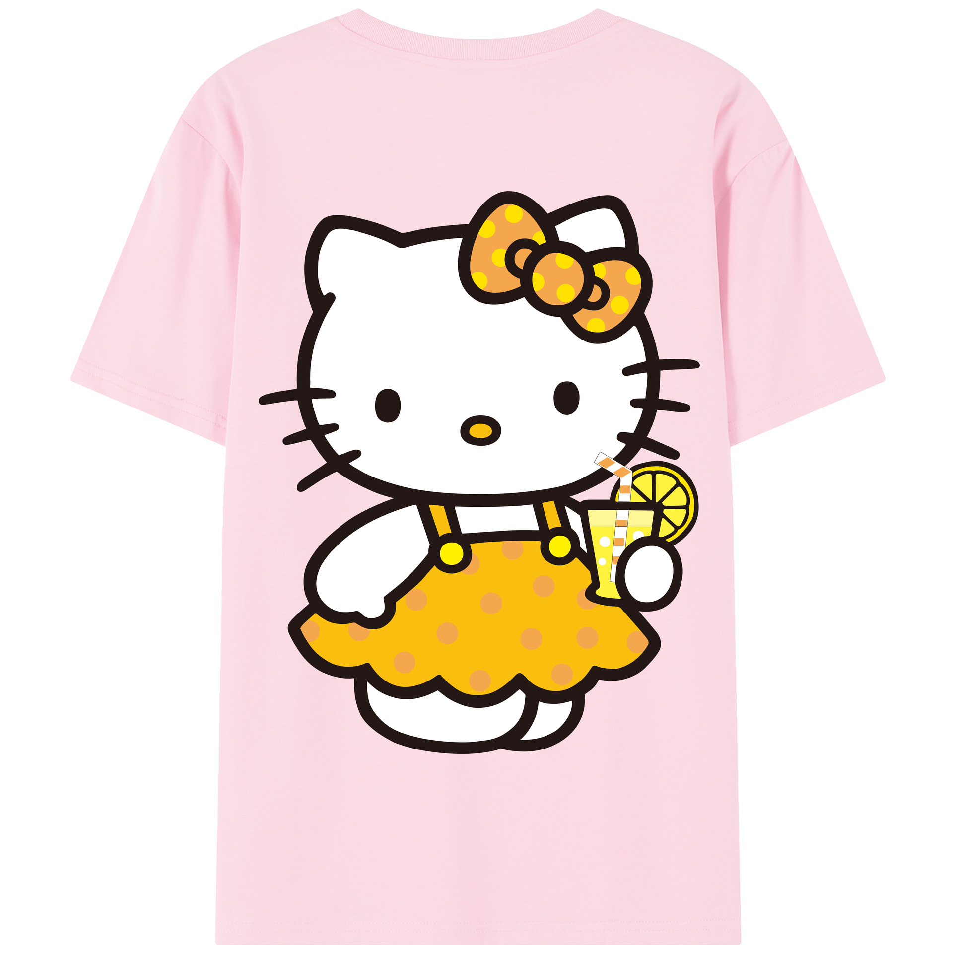 （画像用） Hello Kitty ハローキティ 綿100％半袖Tシャツ（背面プリント）