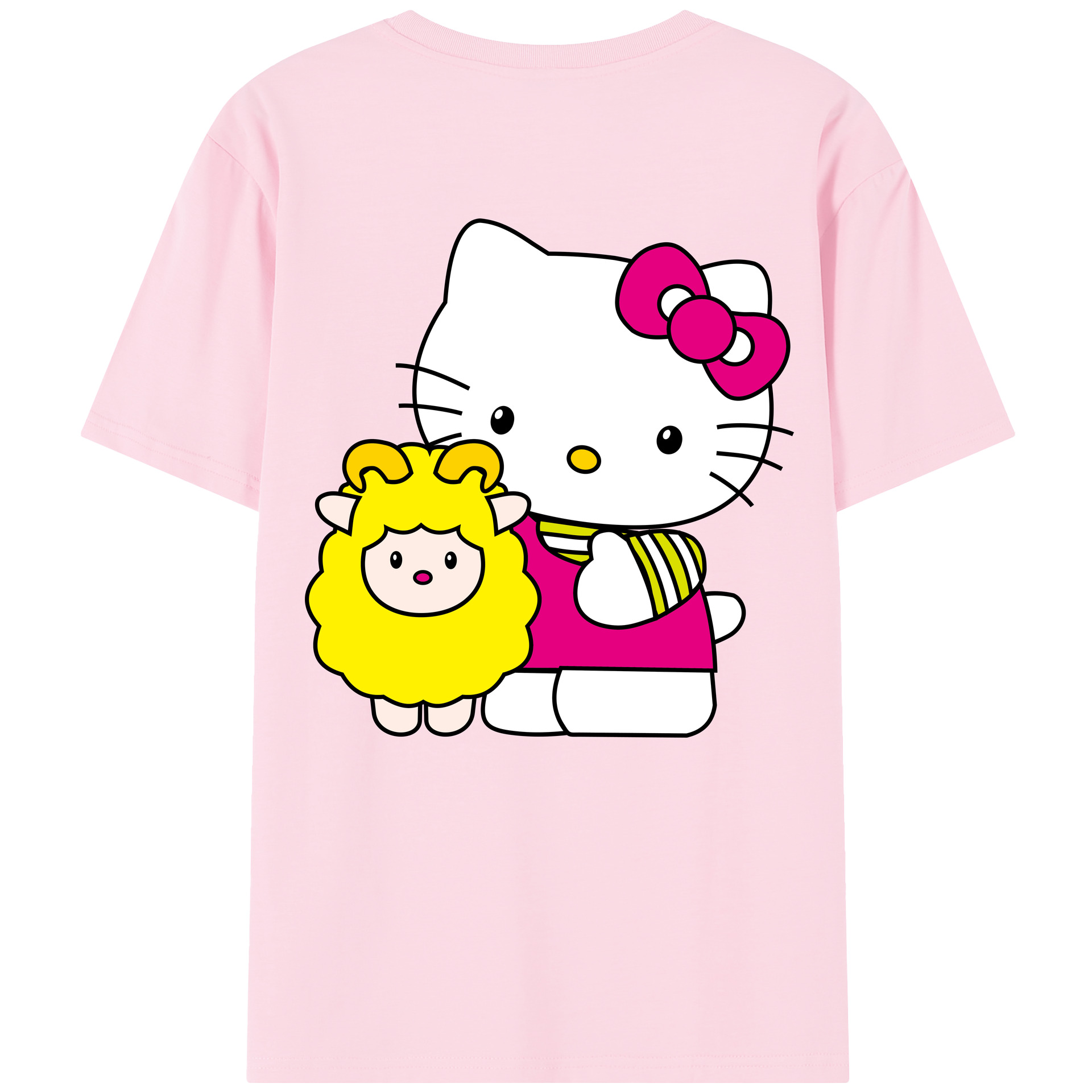 （画像用） Hello Kitty ハローキティ 綿100％半袖Tシャツ（背面プリント）