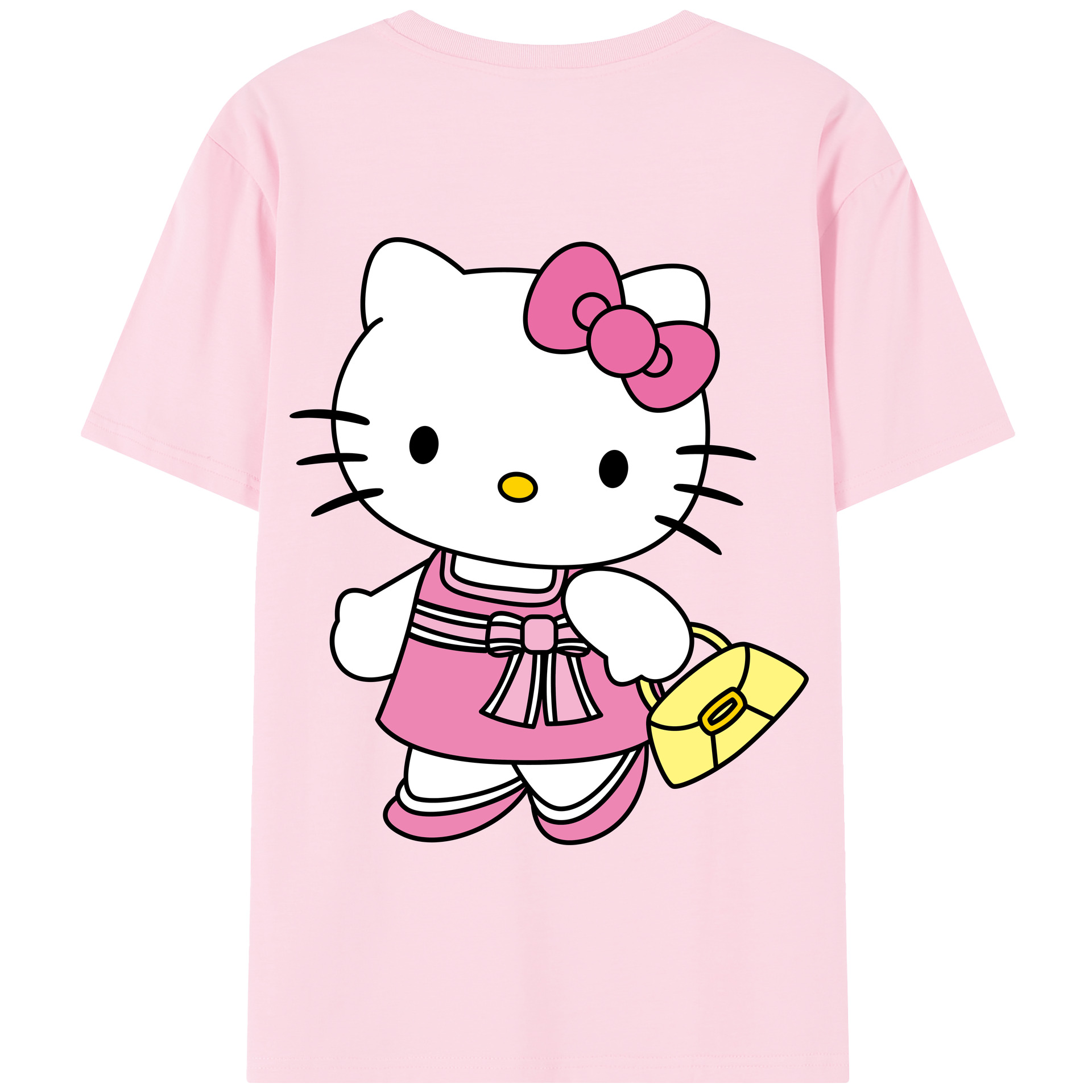 （画像用） Hello Kitty ハローキティ 綿100％半袖Tシャツ（背面プリント）