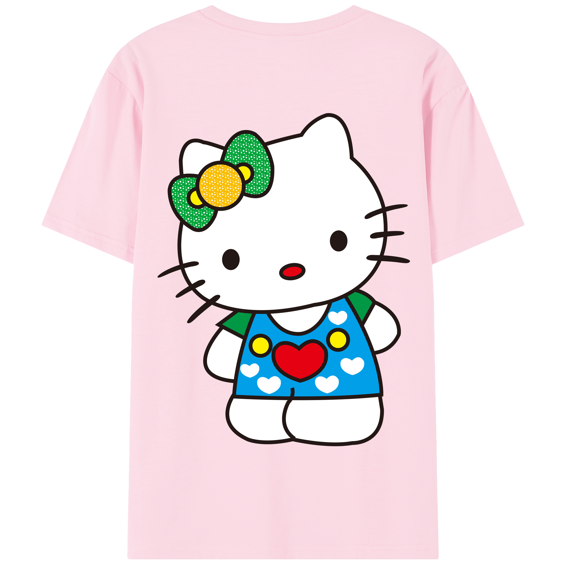 （画像用） Hello Kitty ハローキティ 綿100％半袖Tシャツ（背面プリント）