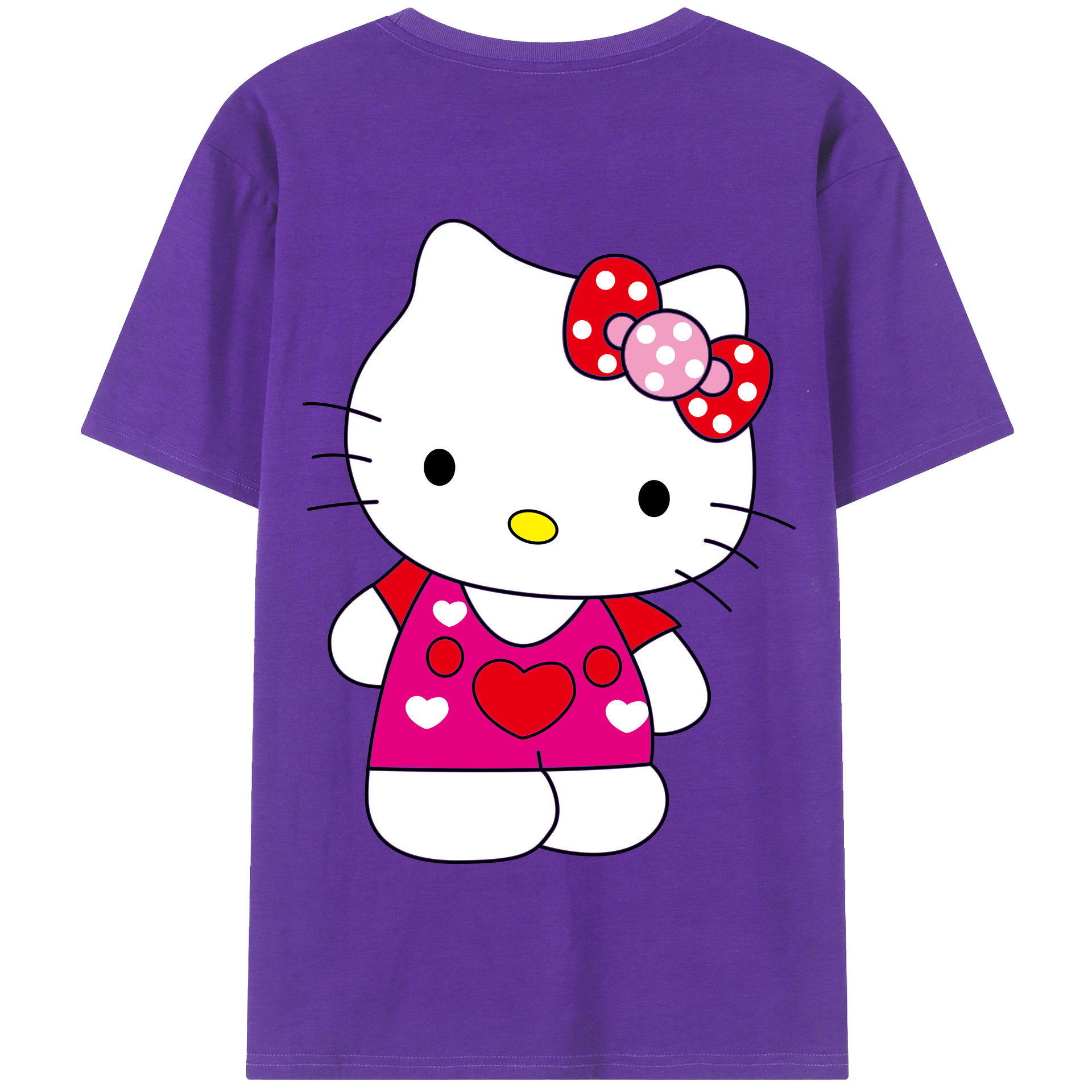 （画像用） Hello Kitty ハローキティ 綿100％半袖Tシャツ（背面プリント）