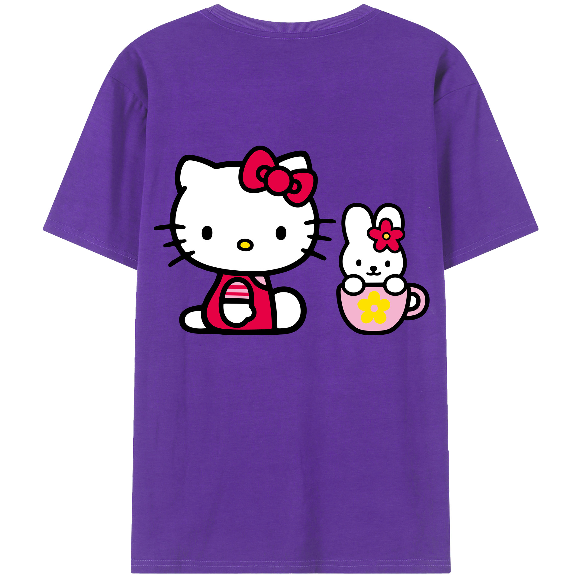 （画像用） Hello Kitty ハローキティ 綿100％半袖Tシャツ（背面プリント）