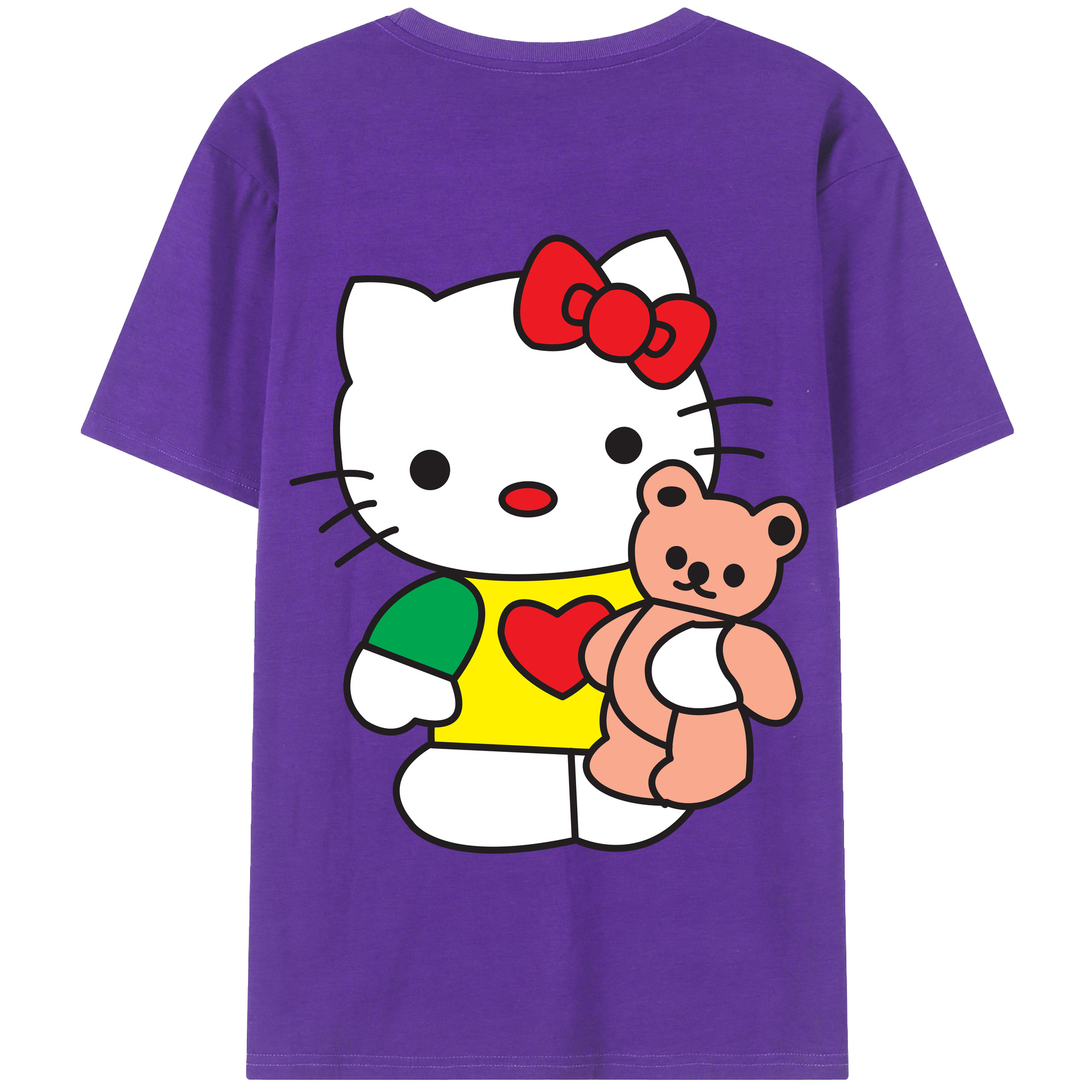 （画像用） Hello Kitty ハローキティ 綿100％半袖Tシャツ（背面プリント）