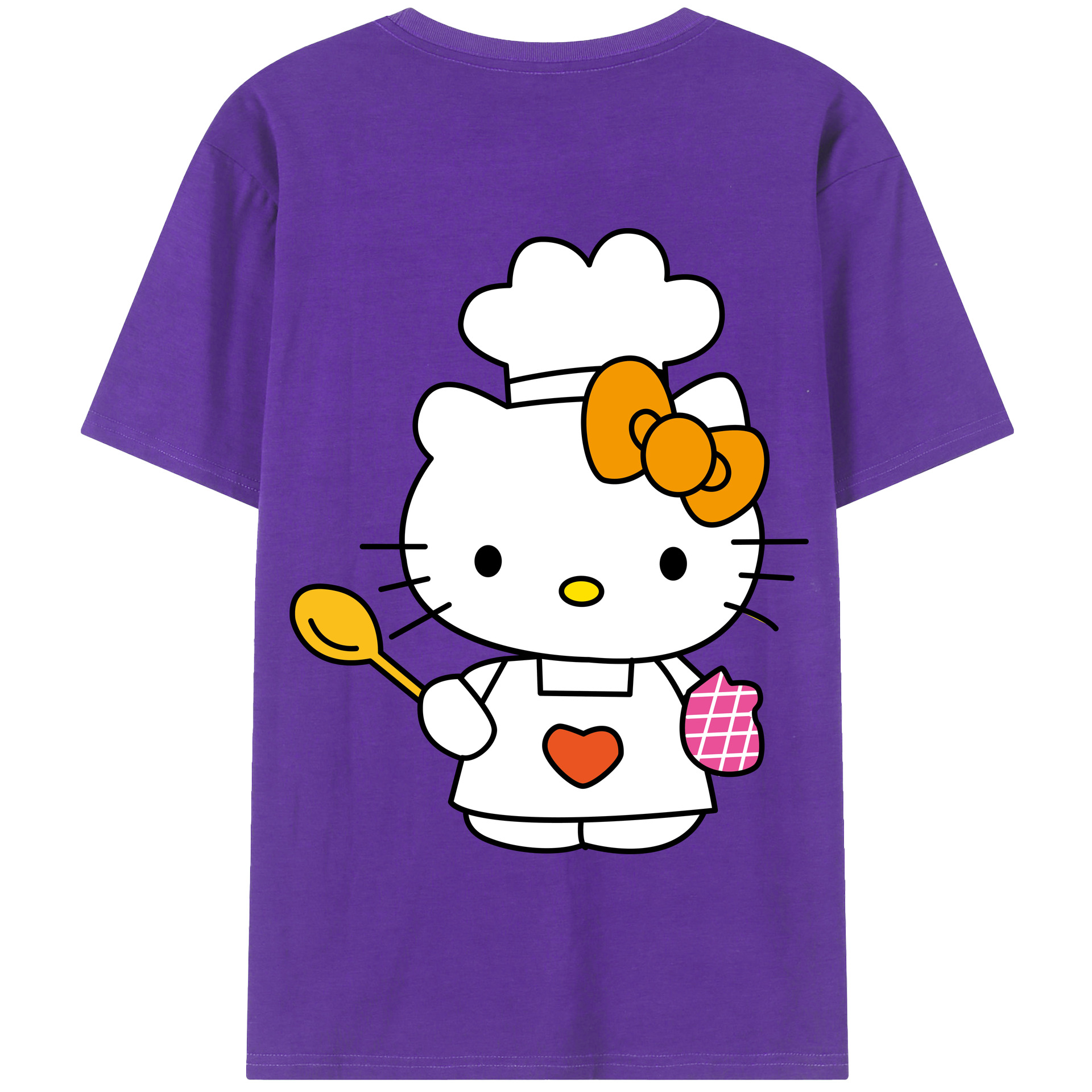 （画像用） Hello Kitty ハローキティ 綿100％半袖Tシャツ（背面プリント）