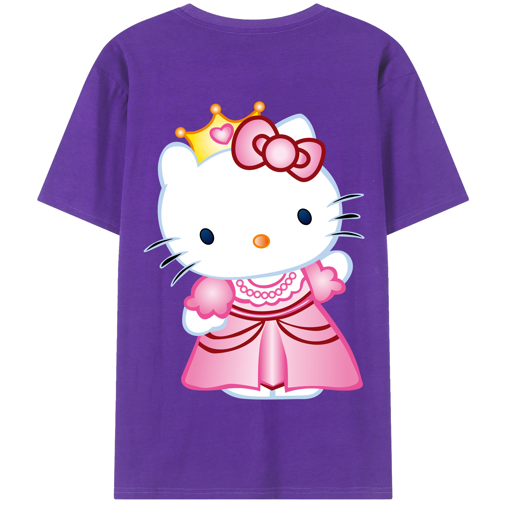 （画像用） Hello Kitty ハローキティ 綿100％半袖Tシャツ（背面プリント）