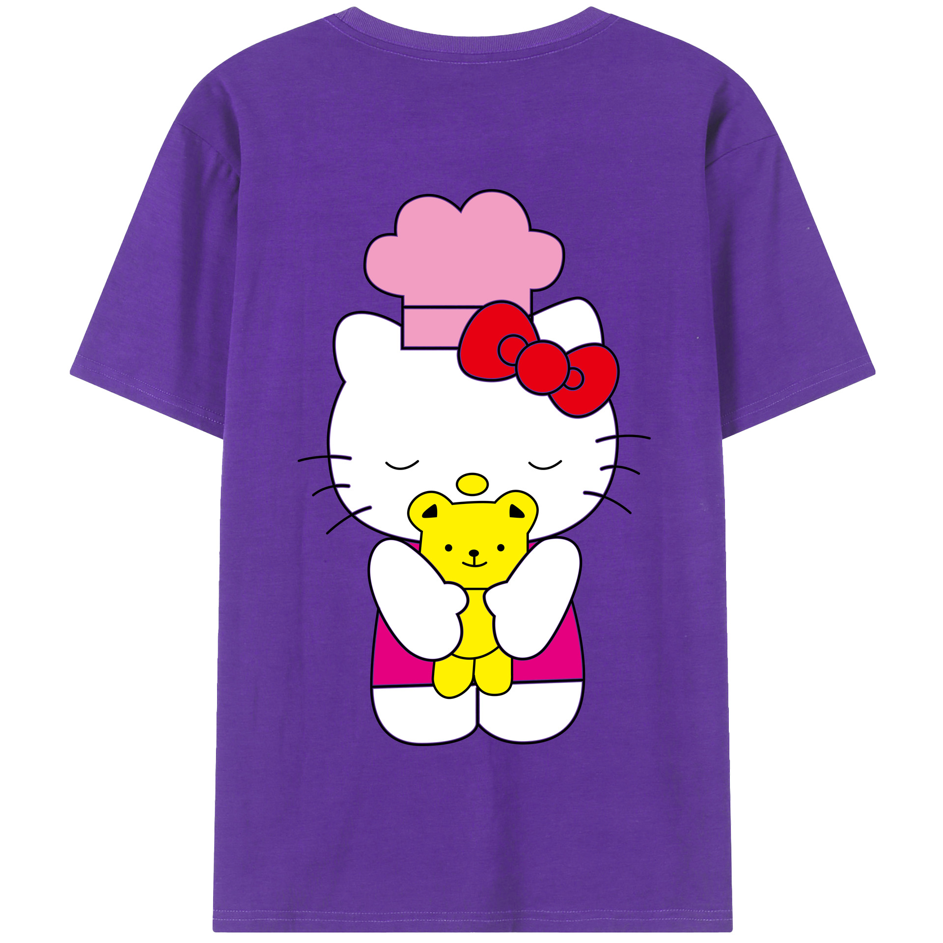 （画像用） Hello Kitty ハローキティ 綿100％半袖Tシャツ（背面プリント）