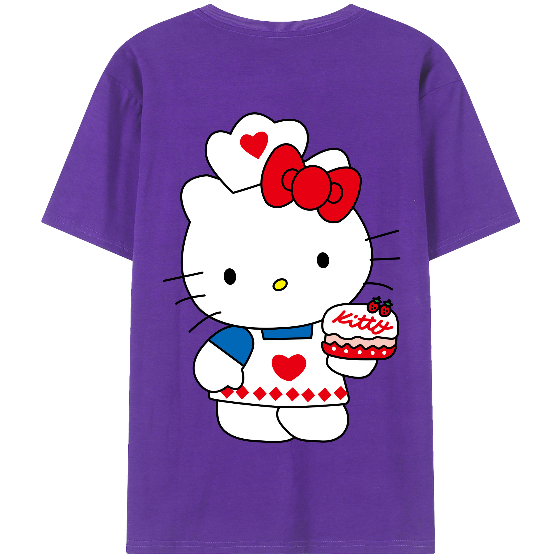 （画像用） Hello Kitty ハローキティ 綿100％半袖Tシャツ（背面プリント）
