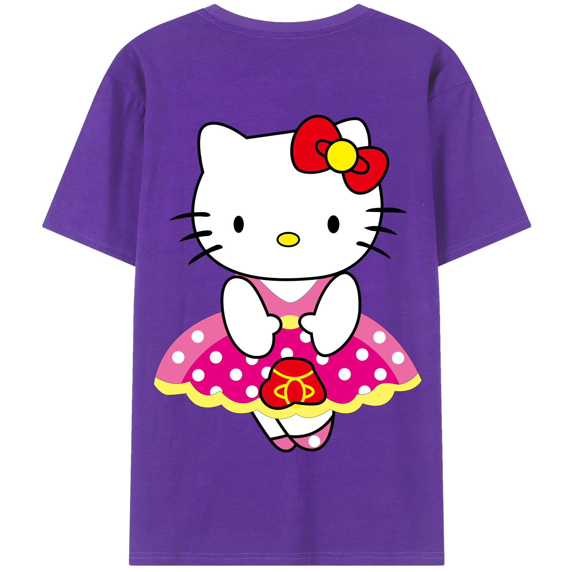 （画像用） Hello Kitty ハローキティ 綿100％半袖Tシャツ（背面プリント）