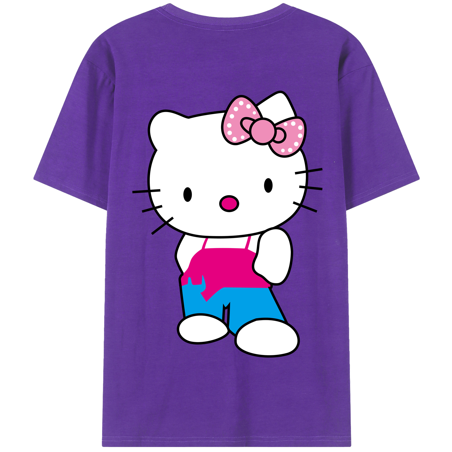 （画像用） Hello Kitty ハローキティ 綿100％半袖Tシャツ（背面プリント）