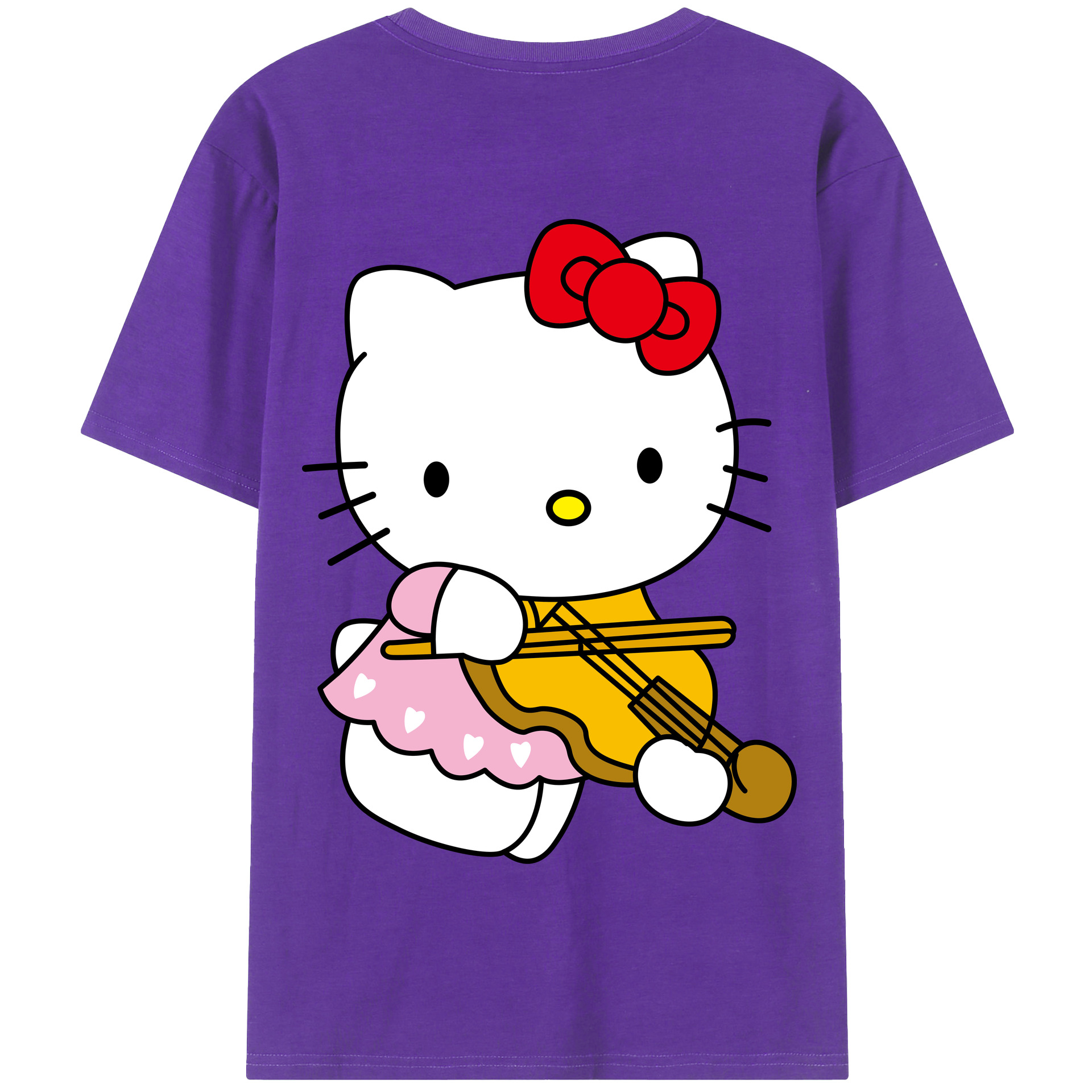 （画像用） Hello Kitty ハローキティ 綿100％半袖Tシャツ（背面プリント）