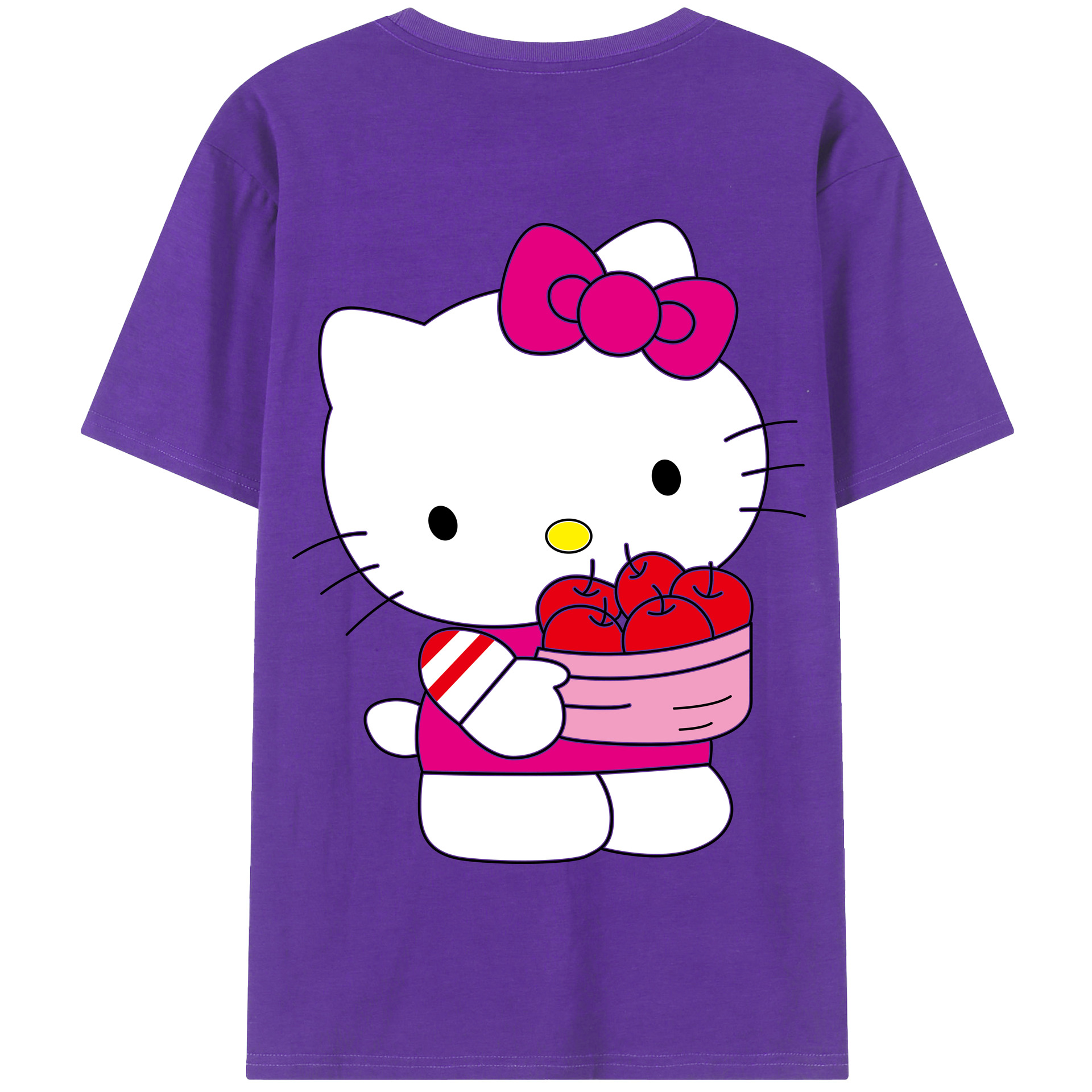 （画像用） Hello Kitty ハローキティ 綿100％半袖Tシャツ（背面プリント）