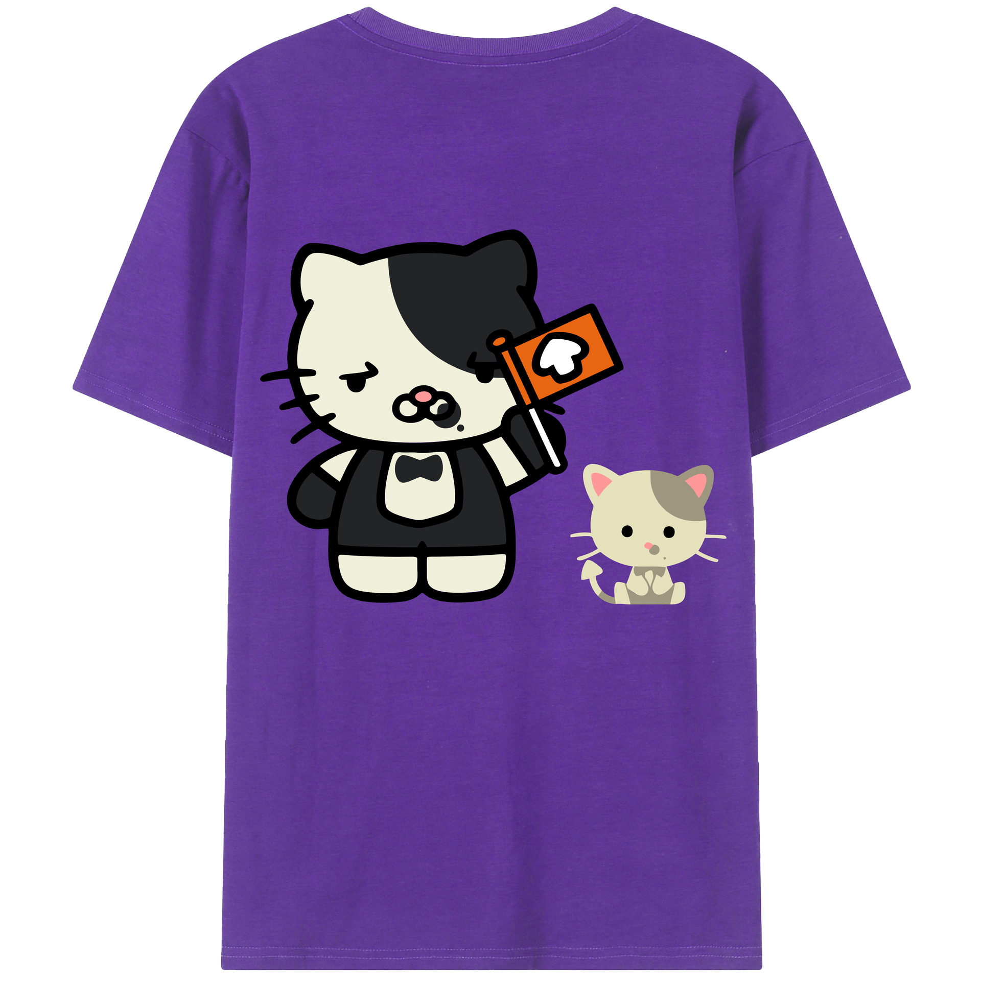 （画像用） Hello Kitty ハローキティ 綿100％半袖Tシャツ（背面プリント）