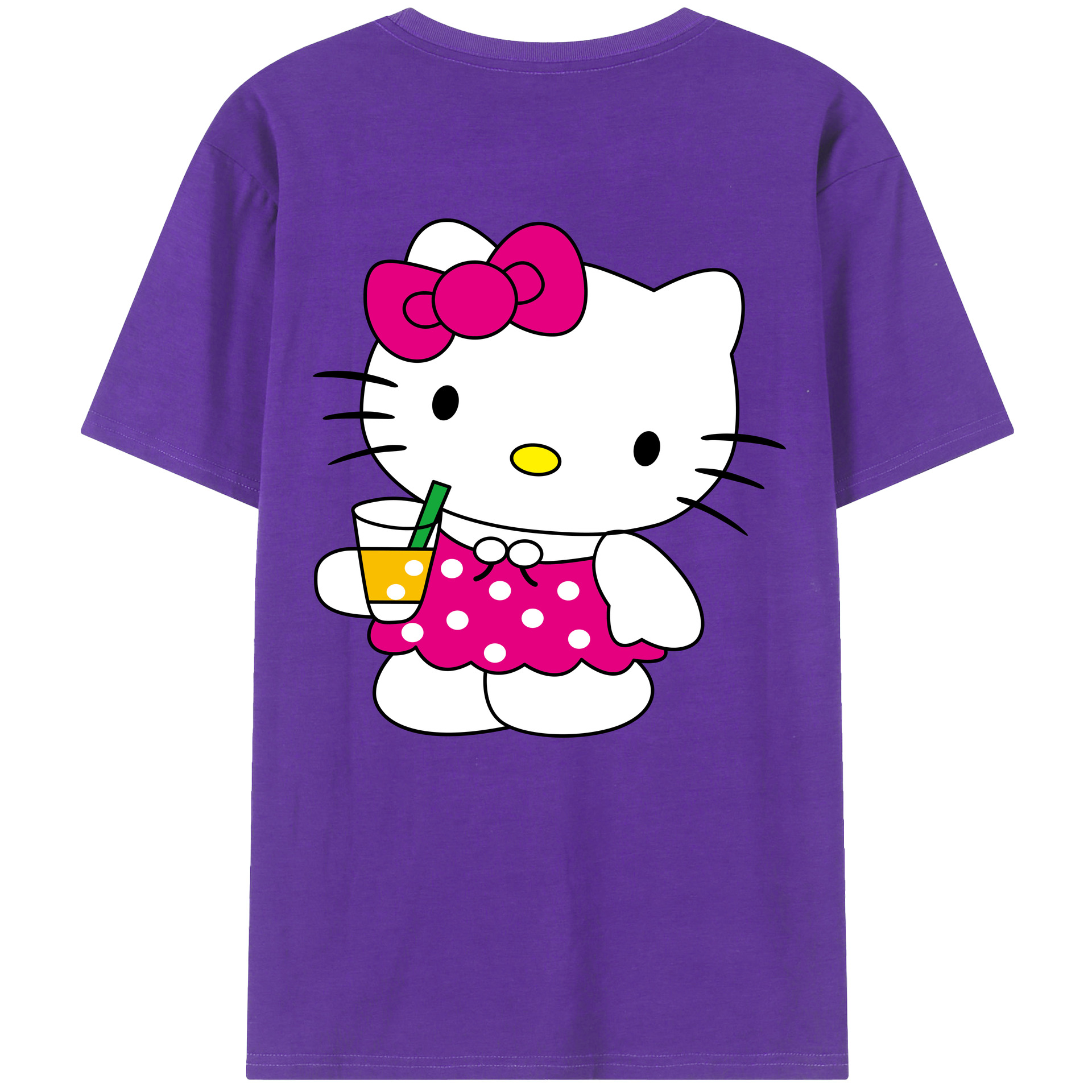 （画像用） Hello Kitty ハローキティ 綿100％半袖Tシャツ（背面プリント）
