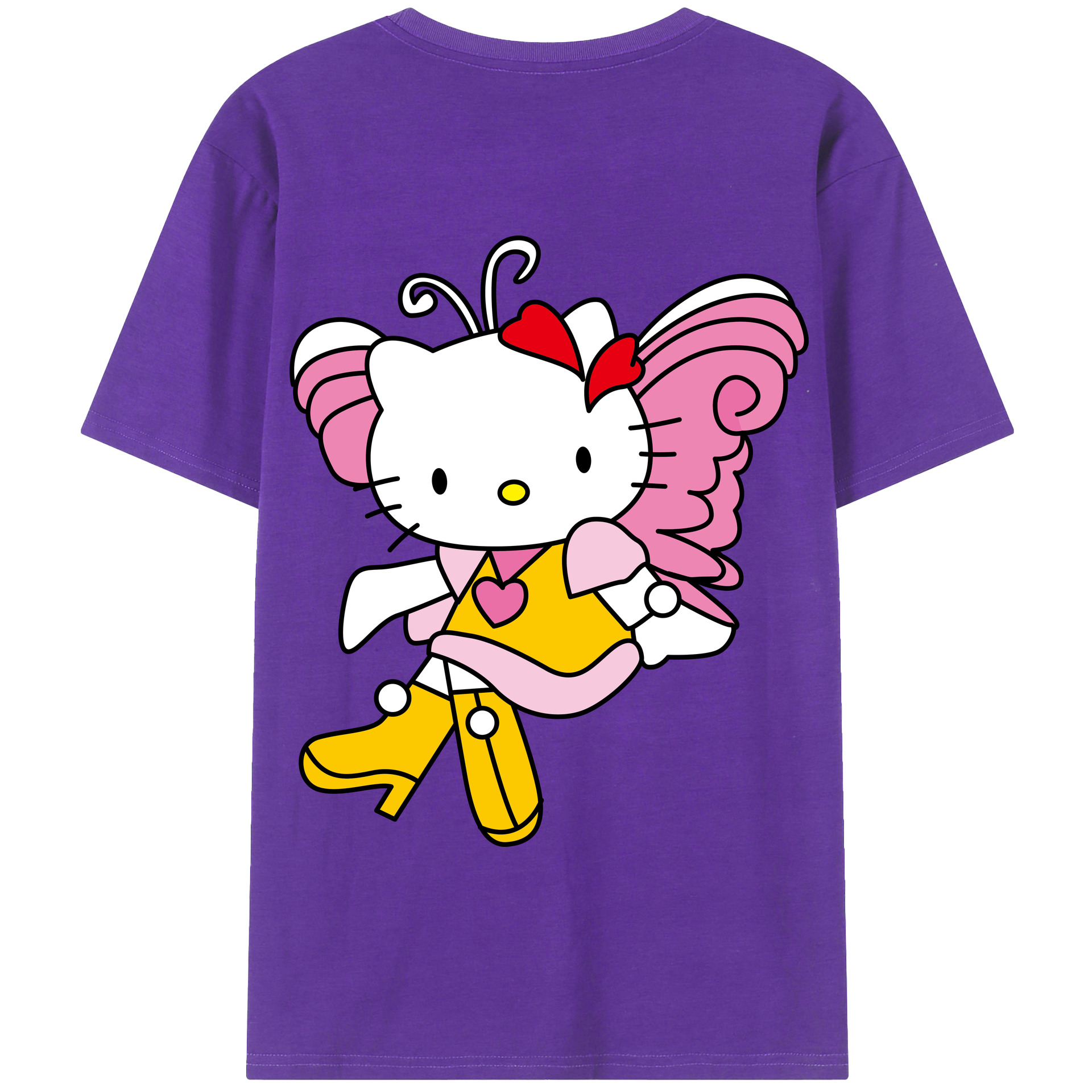 （画像用） Hello Kitty ハローキティ 綿100％半袖Tシャツ（背面プリント）