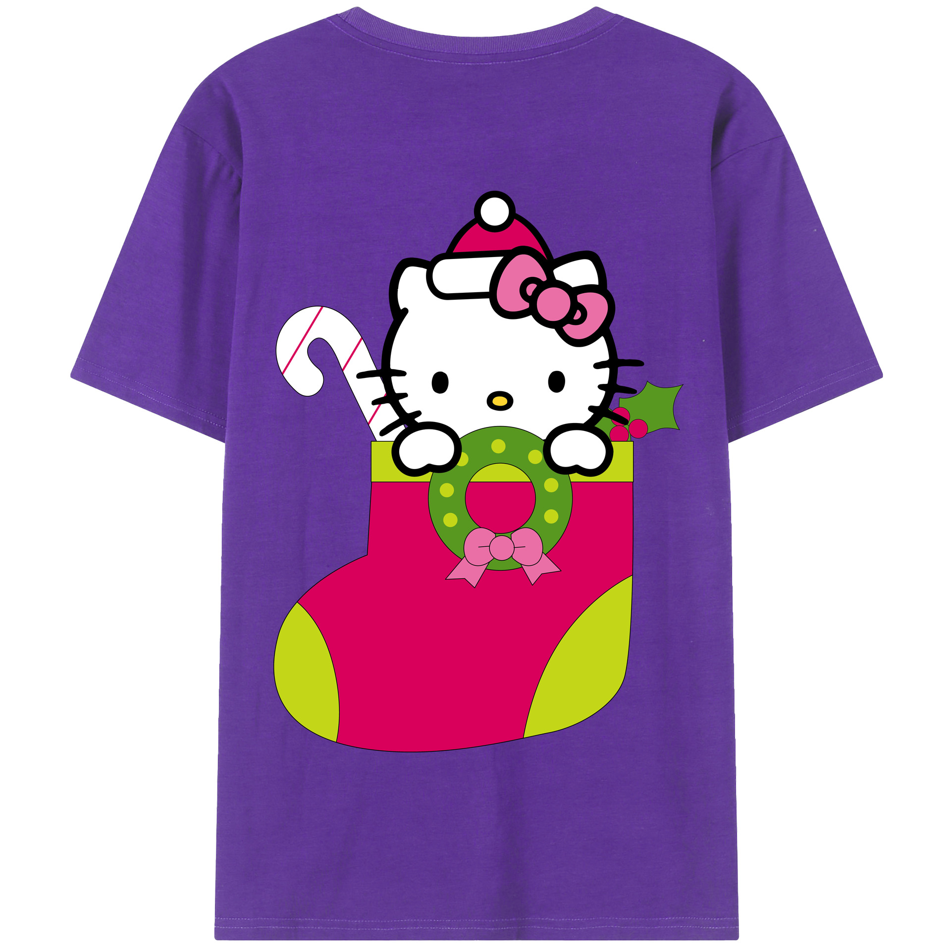 （画像用） Hello Kitty ハローキティ 綿100％半袖Tシャツ（背面プリント）