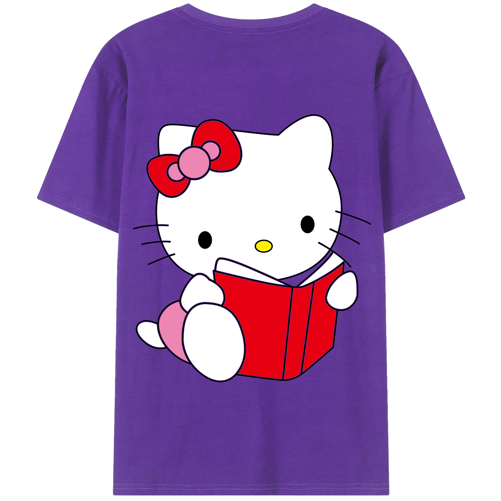 （画像用） Hello Kitty ハローキティ 綿100％半袖Tシャツ（背面プリント）