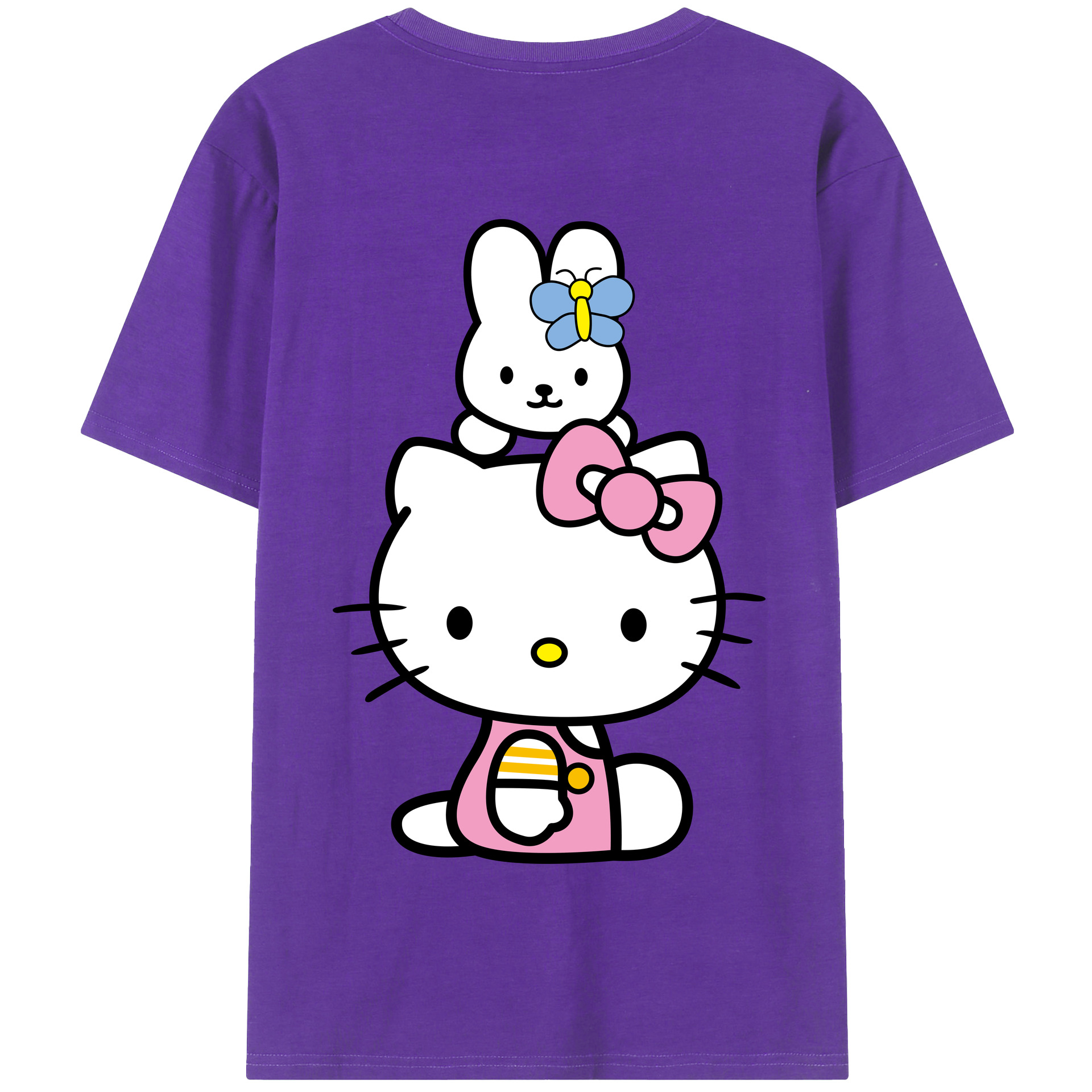 （画像用） Hello Kitty ハローキティ 綿100％半袖Tシャツ（背面プリント）