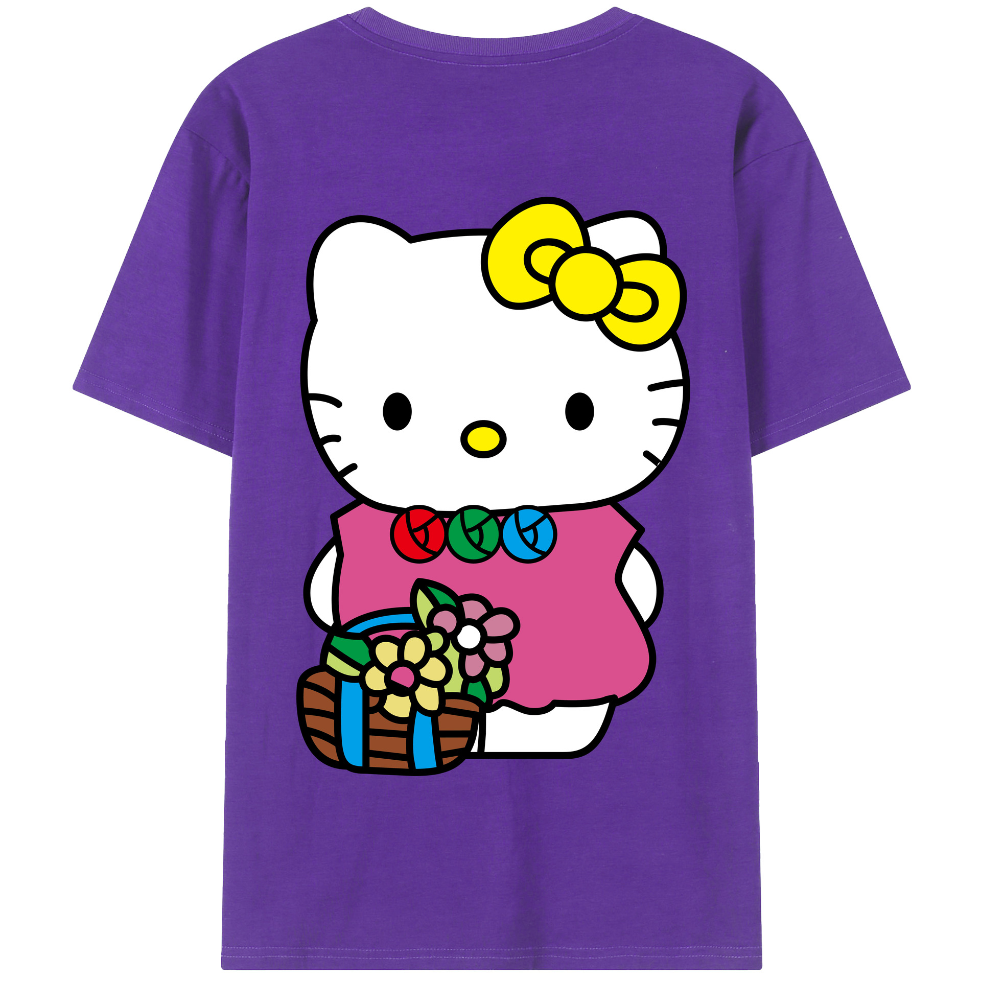 （画像用） Hello Kitty ハローキティ 綿100％半袖Tシャツ（背面プリント）