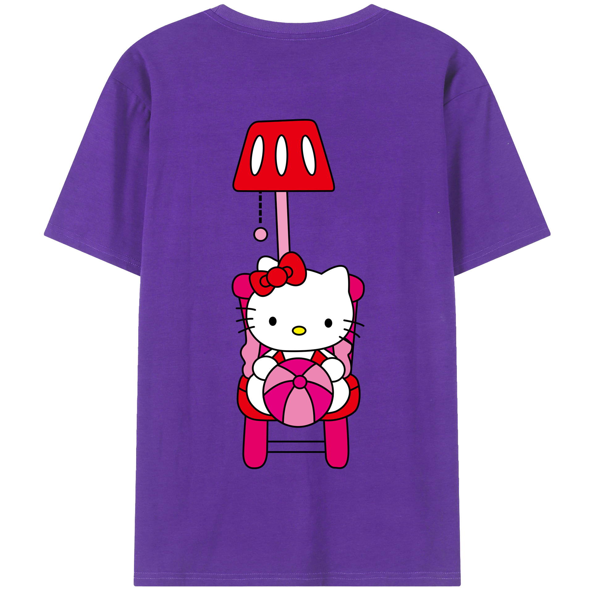 （画像用） Hello Kitty ハローキティ 綿100％半袖Tシャツ（背面プリント）