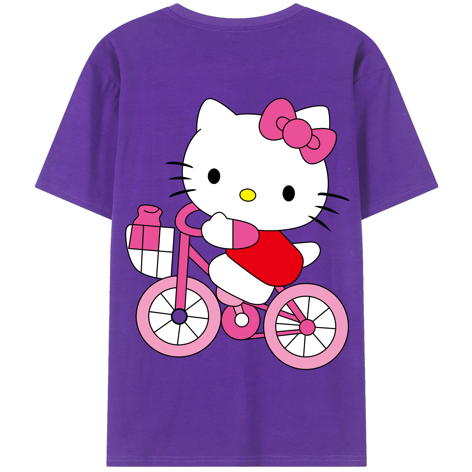 （画像用） Hello Kitty ハローキティ 綿100％半袖Tシャツ（背面プリント）